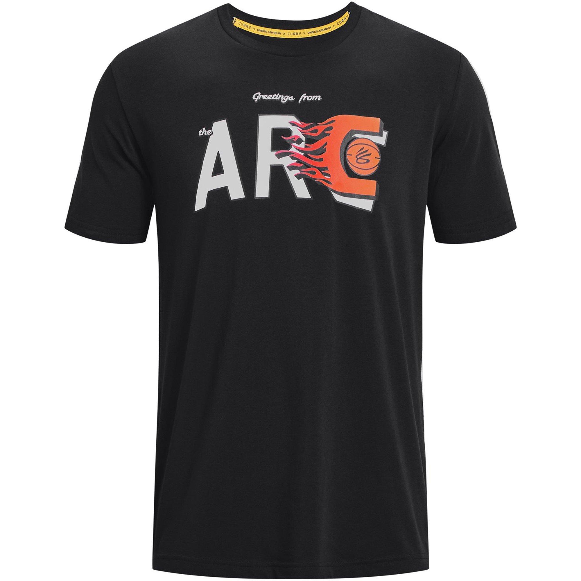 Black/White - Under Armour - Men's Curry Arc Cotton Short Sleeve Performance T-Shirt - 1