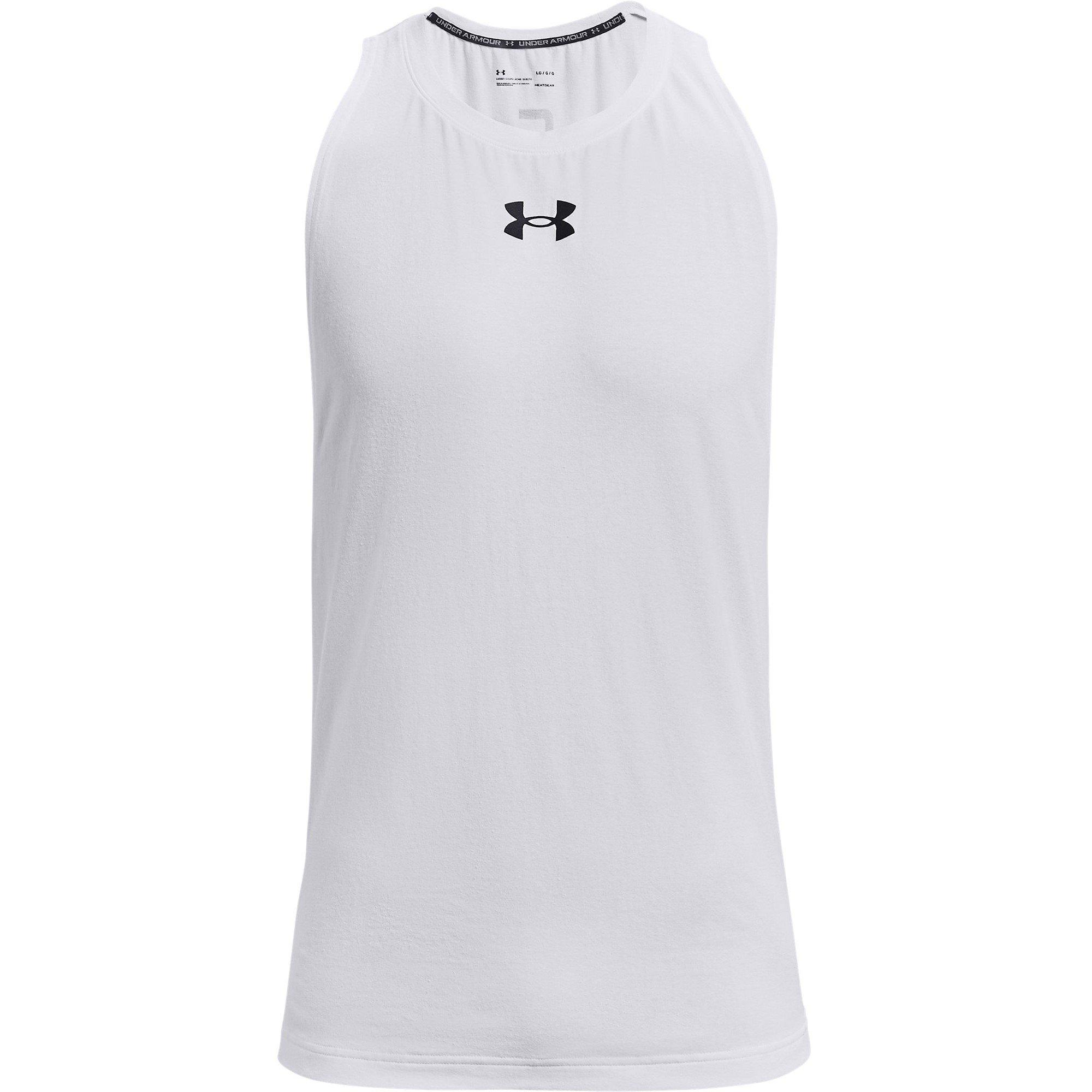 Under Armour Men's Baseline Tank Top - White/Black - S