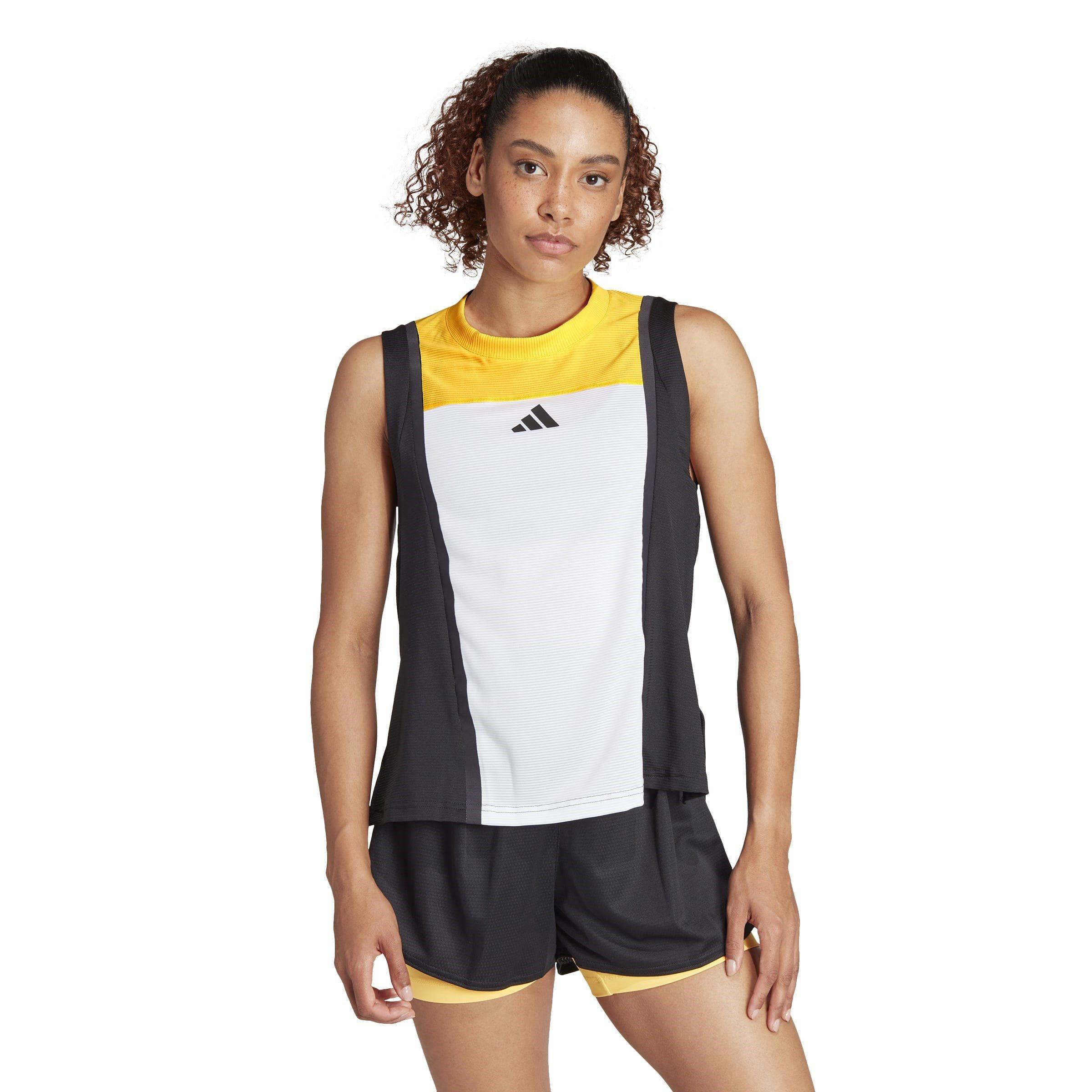Wht/Blk/Ornge - adidas - Tennis HEAT.RDY Pro Match Tank Top Womens - 2