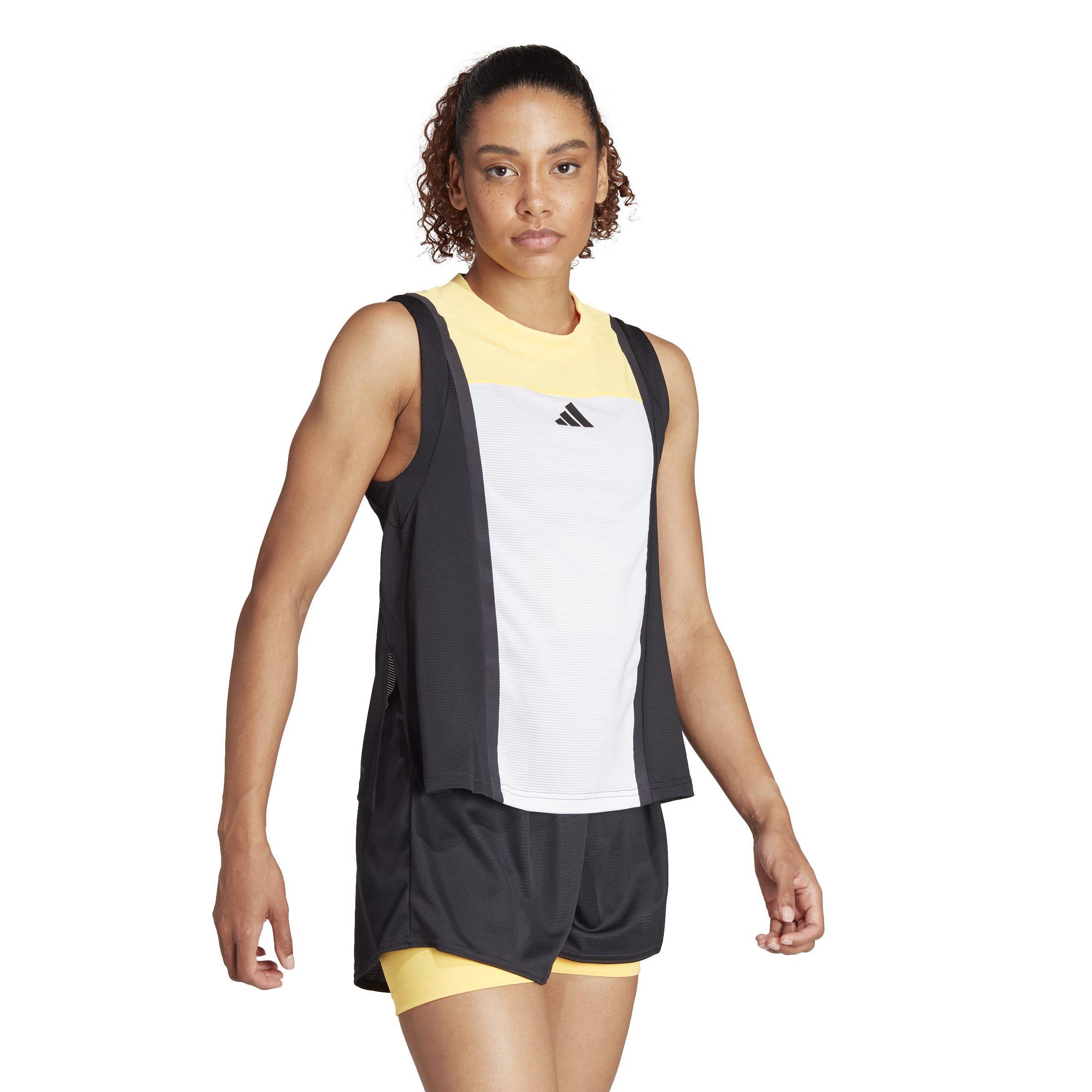 Wht/Blk/Ornge - adidas - Tennis HEAT.RDY Pro Match Tank Top Womens - 4
