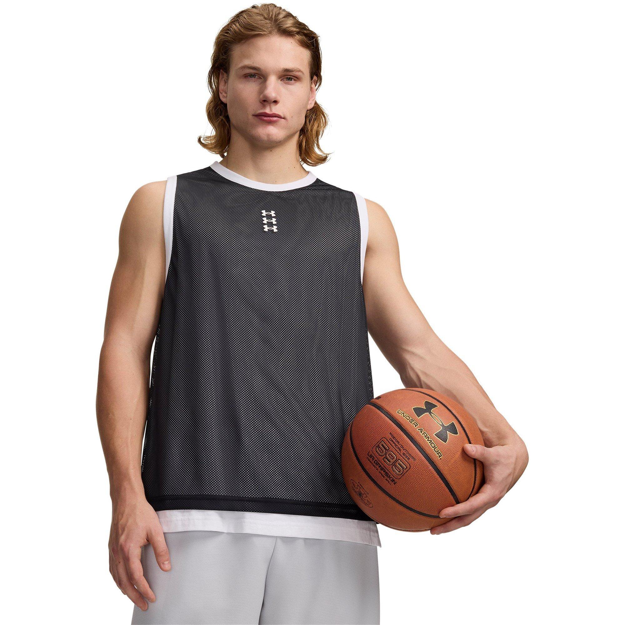 Under Armour Men's Hoops Performance Basketball Jersey - Black/White - XL