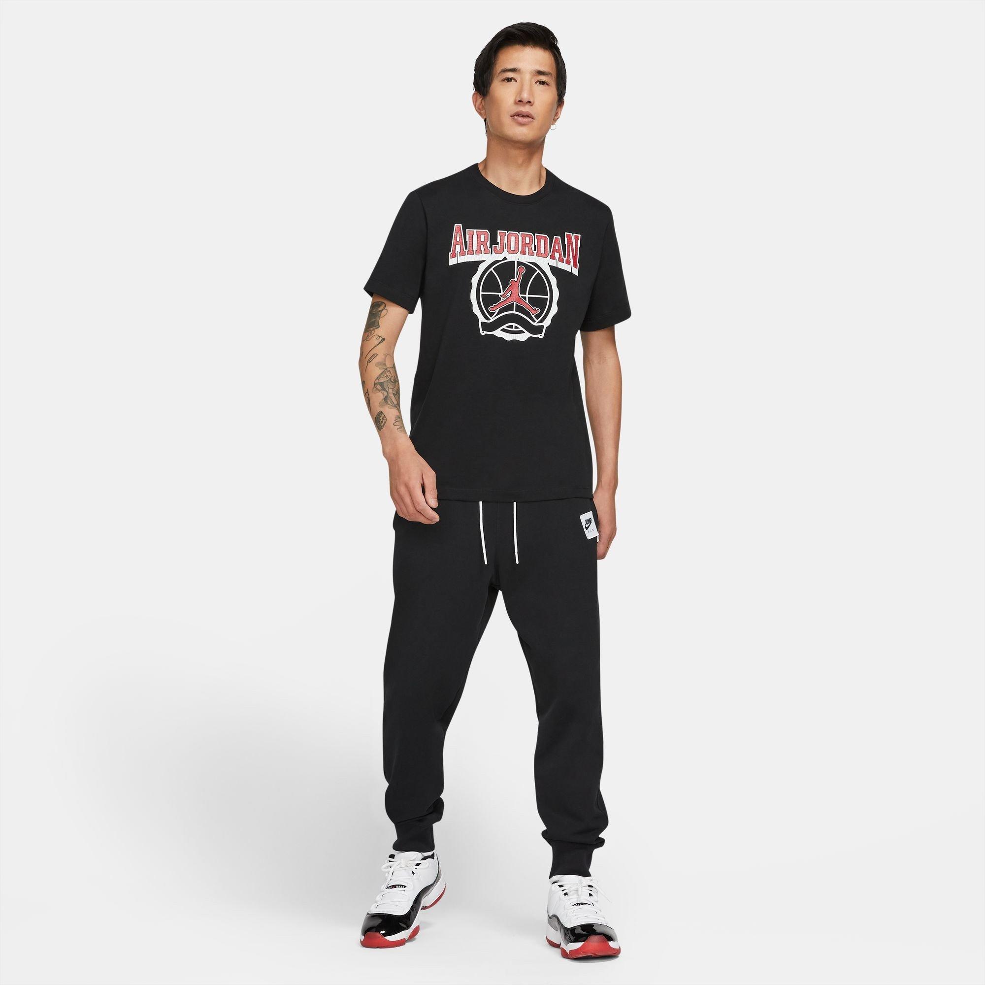 Black - Nike - Men's Air Jordan Crew Short Sleeve T-Shirt - 4