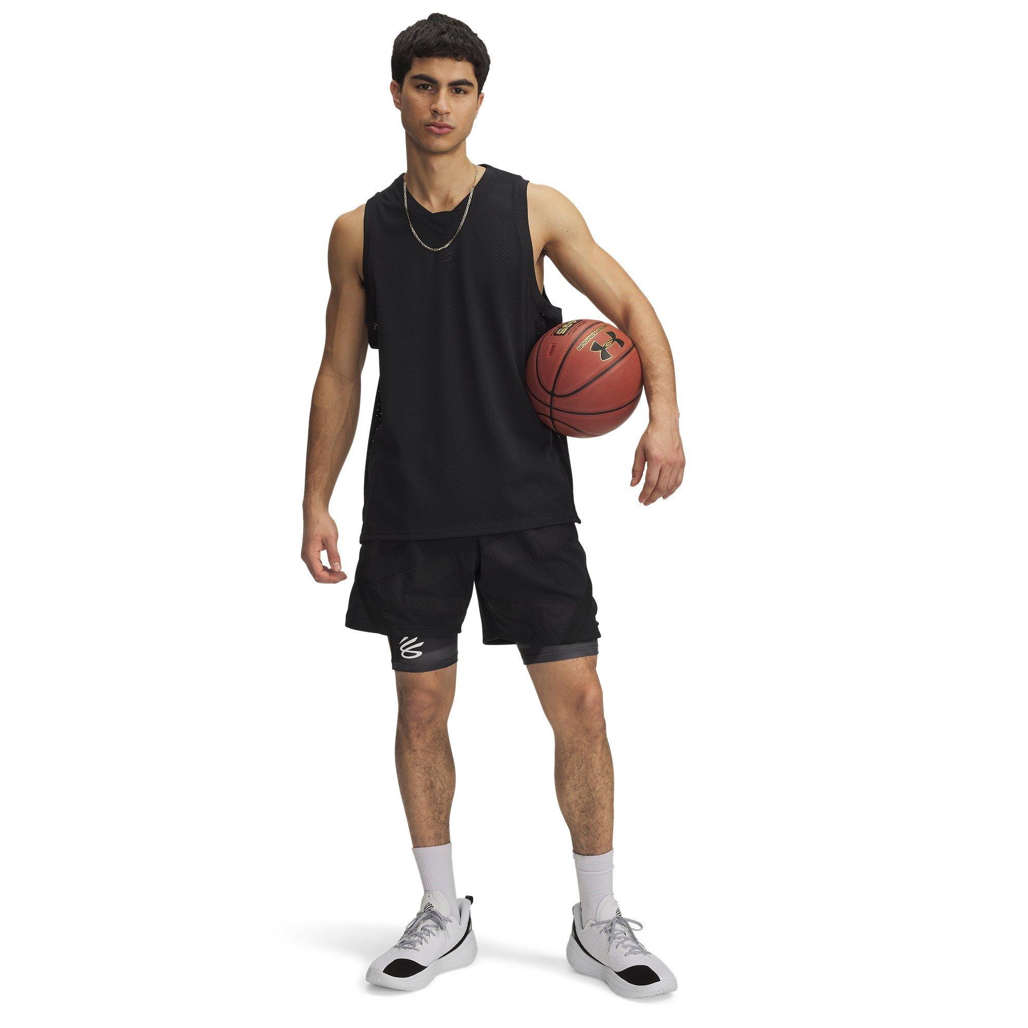 Black/Grey - Under Armour - Curry HeatGear Printed Shorts Adults - 3