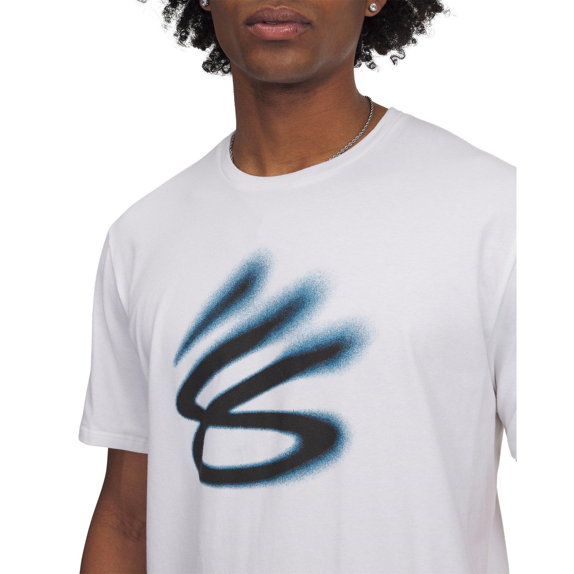 Hvid/Sort - Under Armour - Curry Playable T-Shirt Mens - 3
