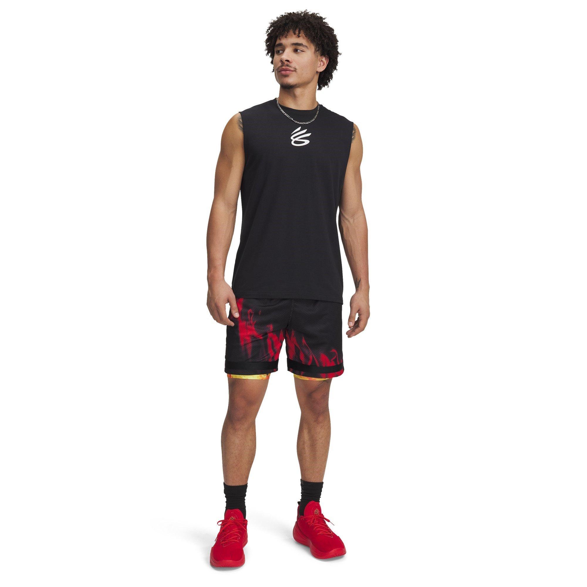 Black/Red - Under Armour - Curry Statement Shorts Mens - 3
