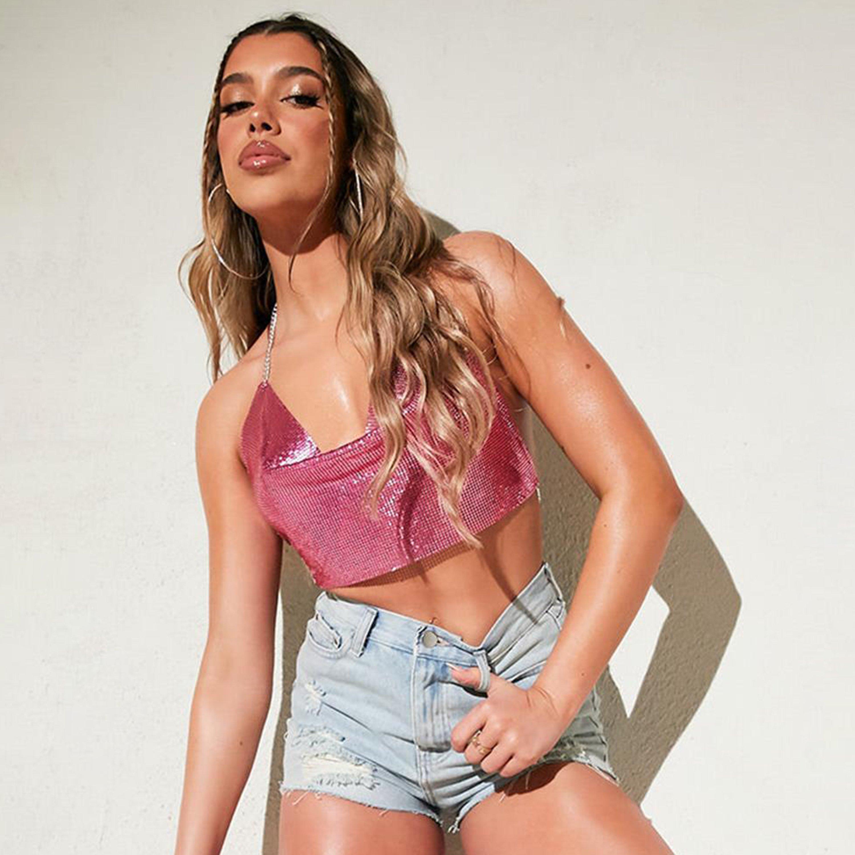 Blue - I Saw It First - ISAWITFIRST Distressed Denim Shorts - 2