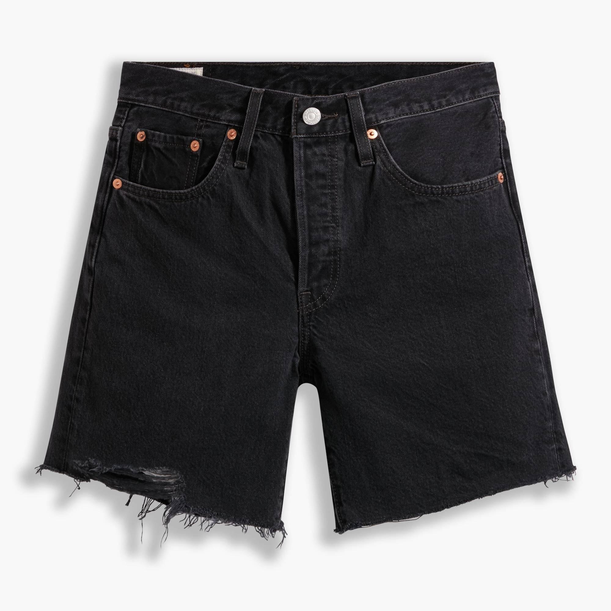 Nero Lunare - Levis - Women's Mid-Thigh Lunar Black Denim Shorts - 5