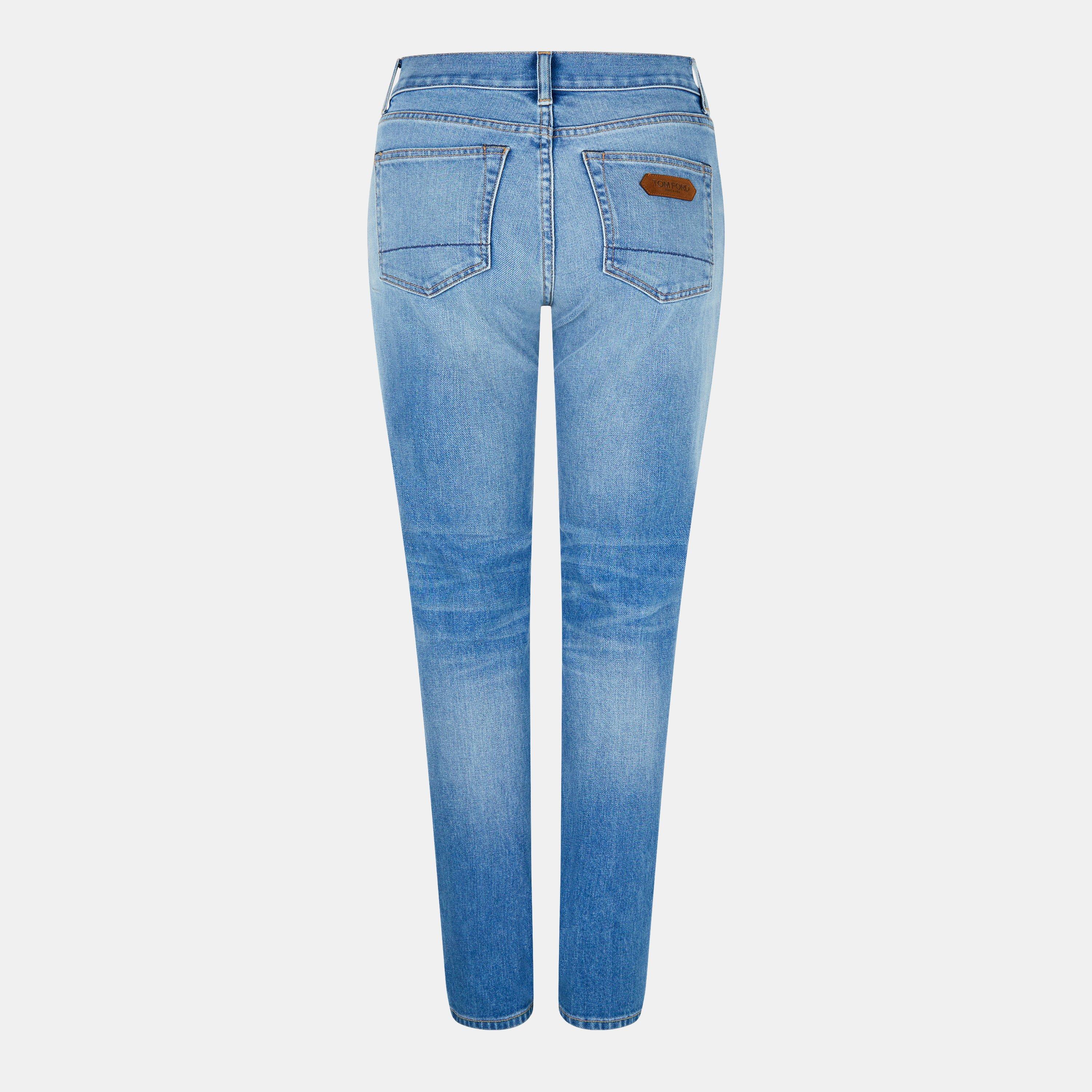 Mid Blue - Tom Ford - Summer Stone Washed Denim Straight Pants - 2