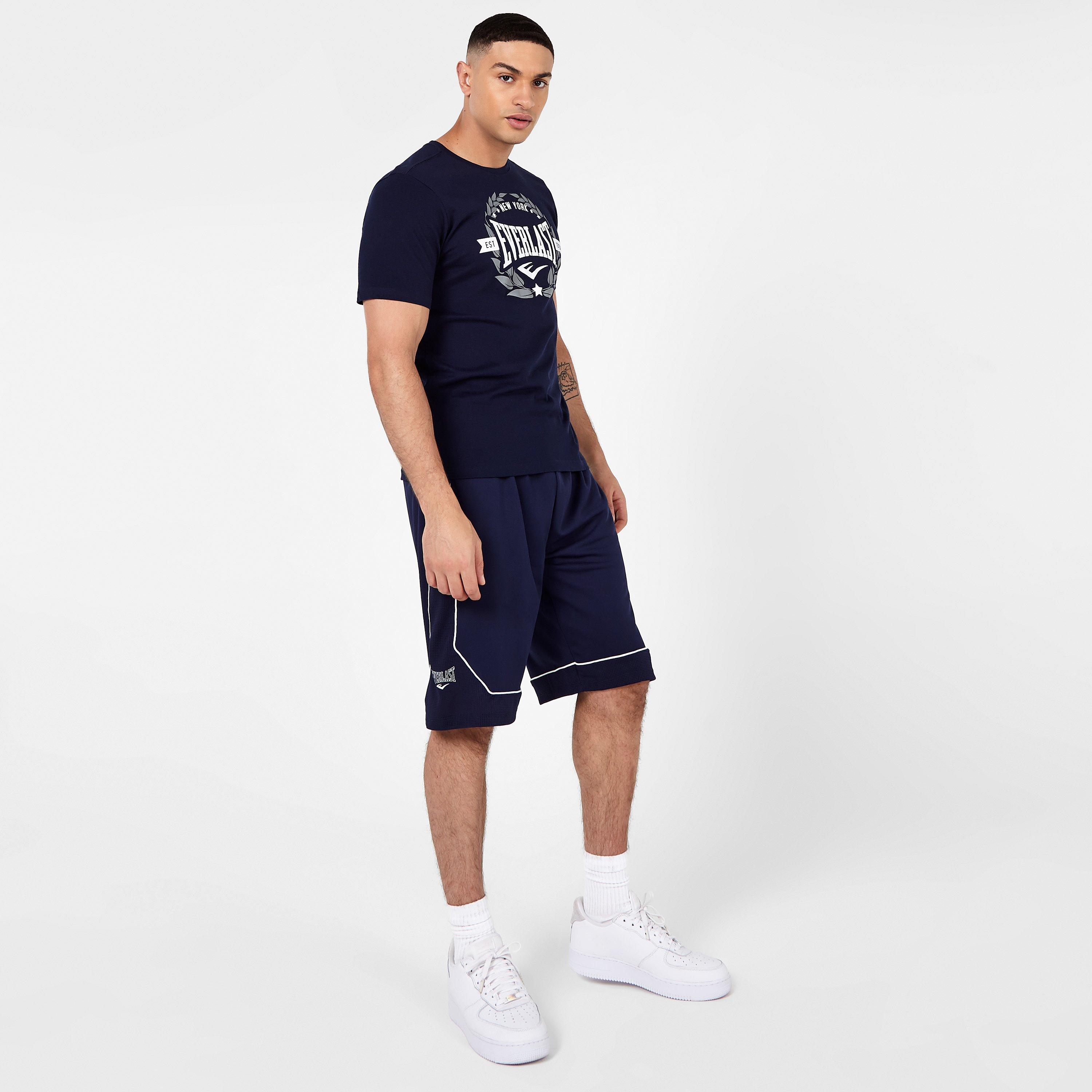 Marineblau & Weiß - Everlast - Basketball Shorts Men - 6