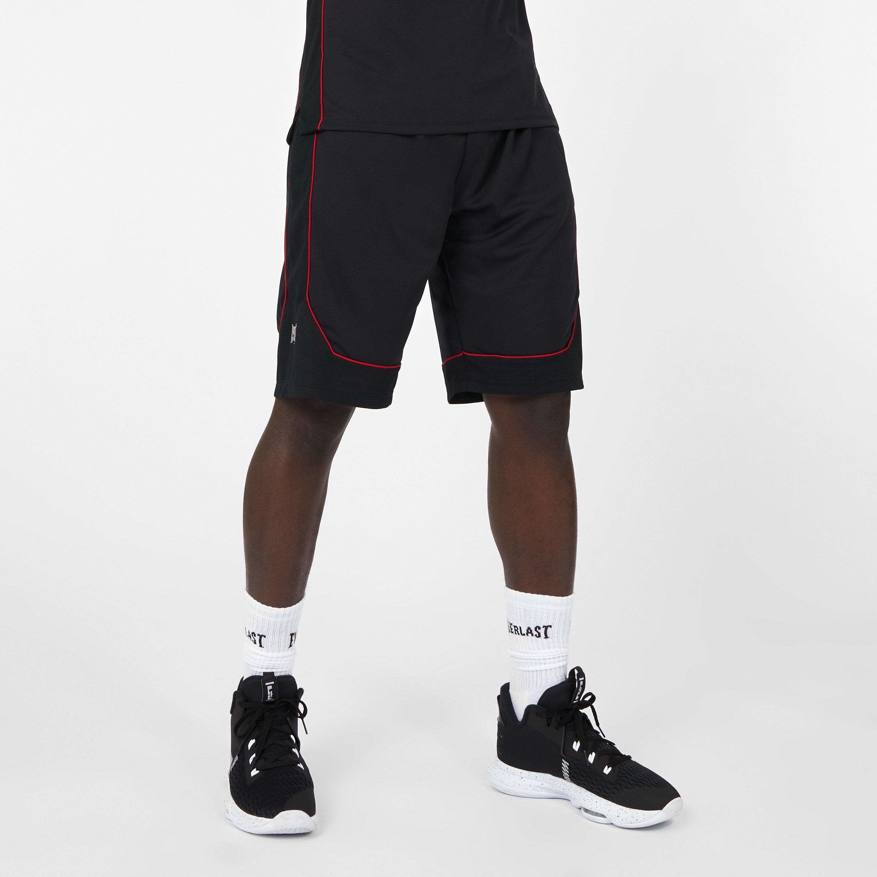Everlast Men's Basketball Shorts - Black & Red - XS