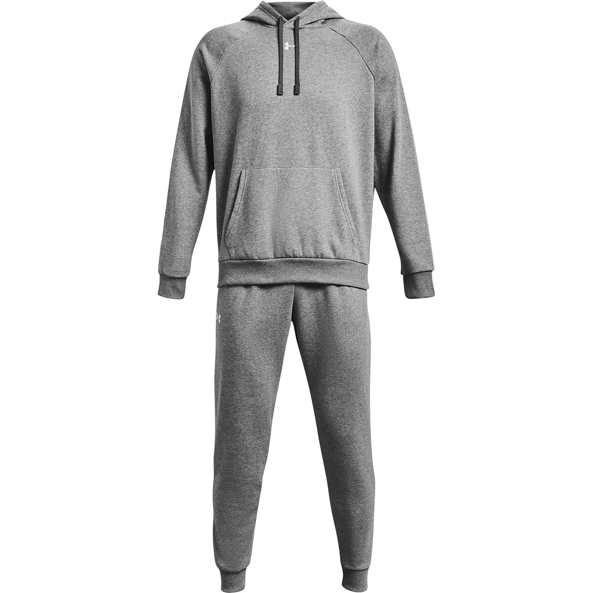 Grey - Under Armour - Under Armour Ua Rival Fleece Suit Full Tracksuit Mens - 1