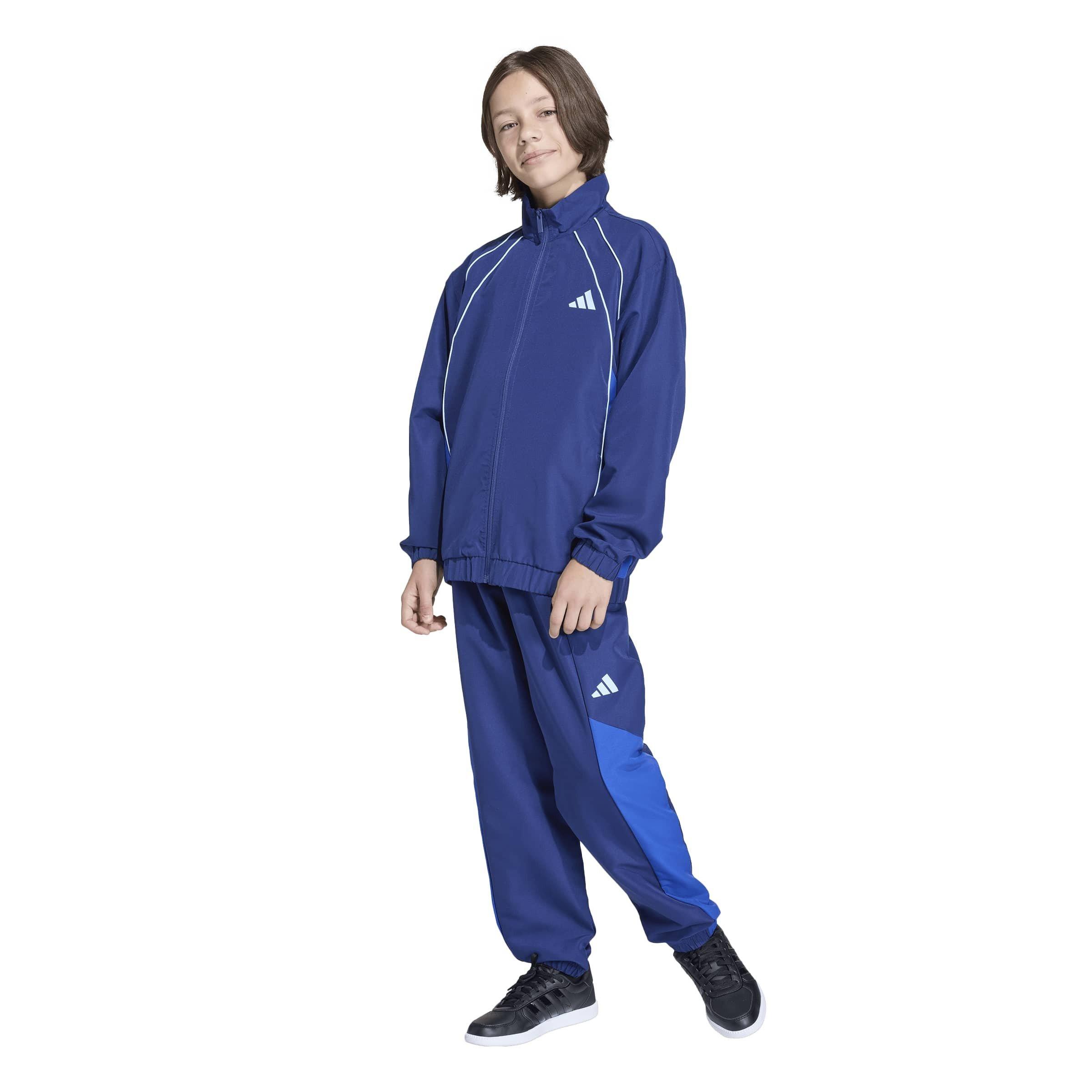 Dk Blue/Blue - adidas - Kids' Full-Zip Woven Jacket and Trousers Clothing Set - 2