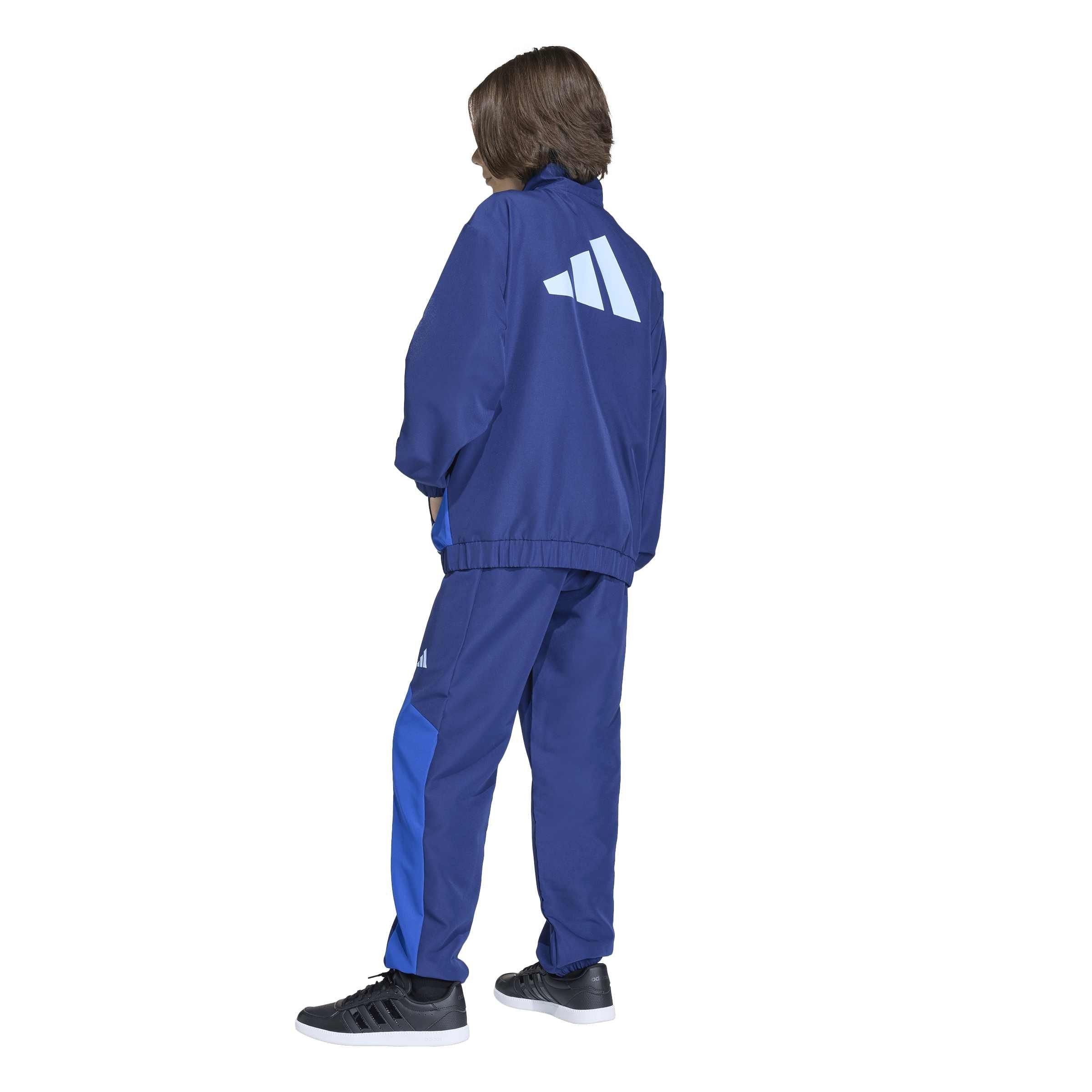 Dk Blue/Blue - adidas - Kids' Full-Zip Woven Jacket and Trousers Clothing Set - 3