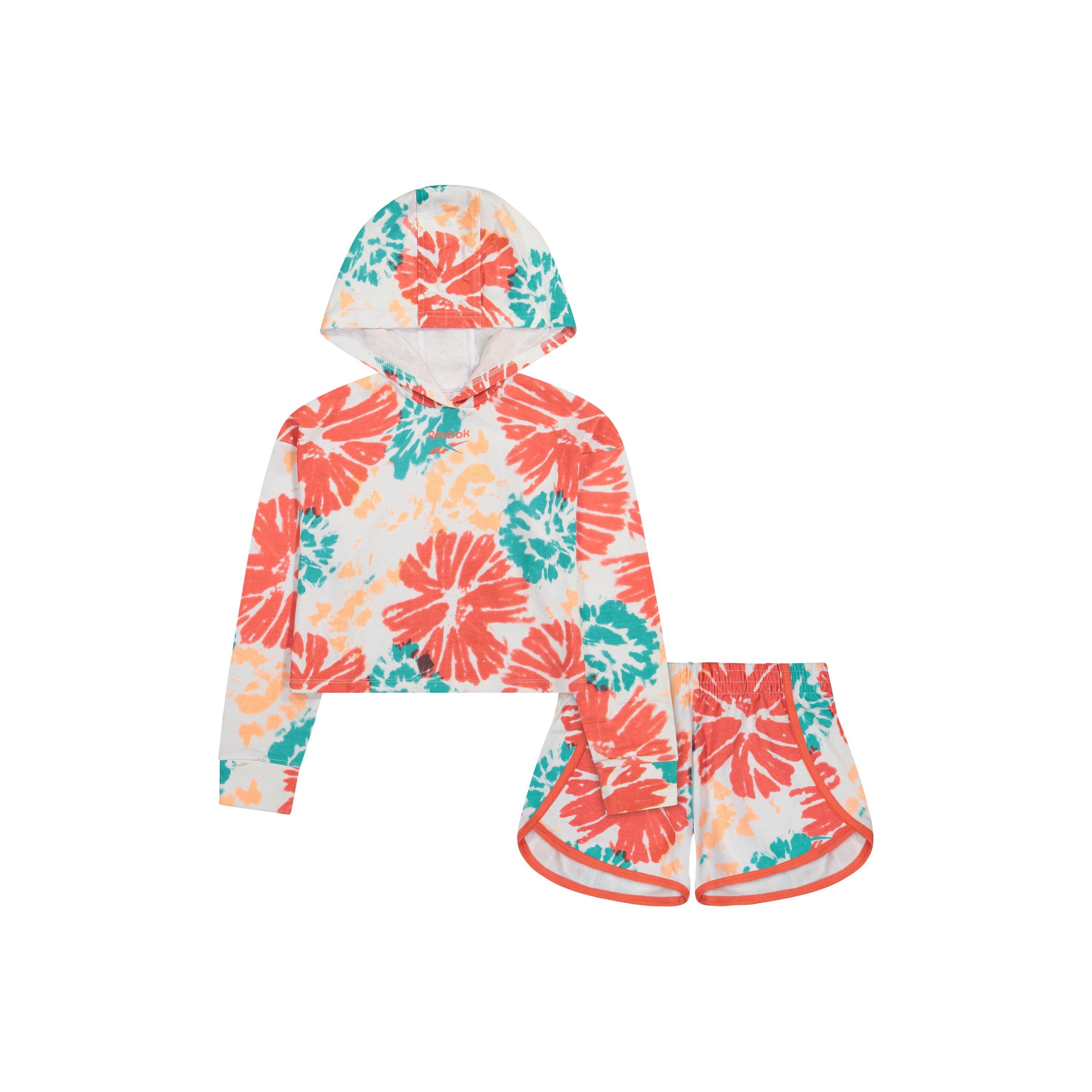 Heet Koraal - Reebok - Floral Tie Dye Set Juniors