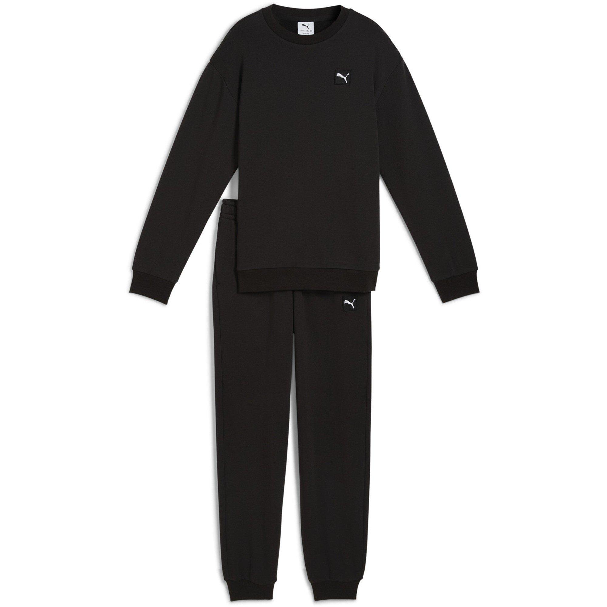Puma Schwarz - Puma - Unisex Kids' Elevated Relaxed Crew Fleece Tracksuit - 1