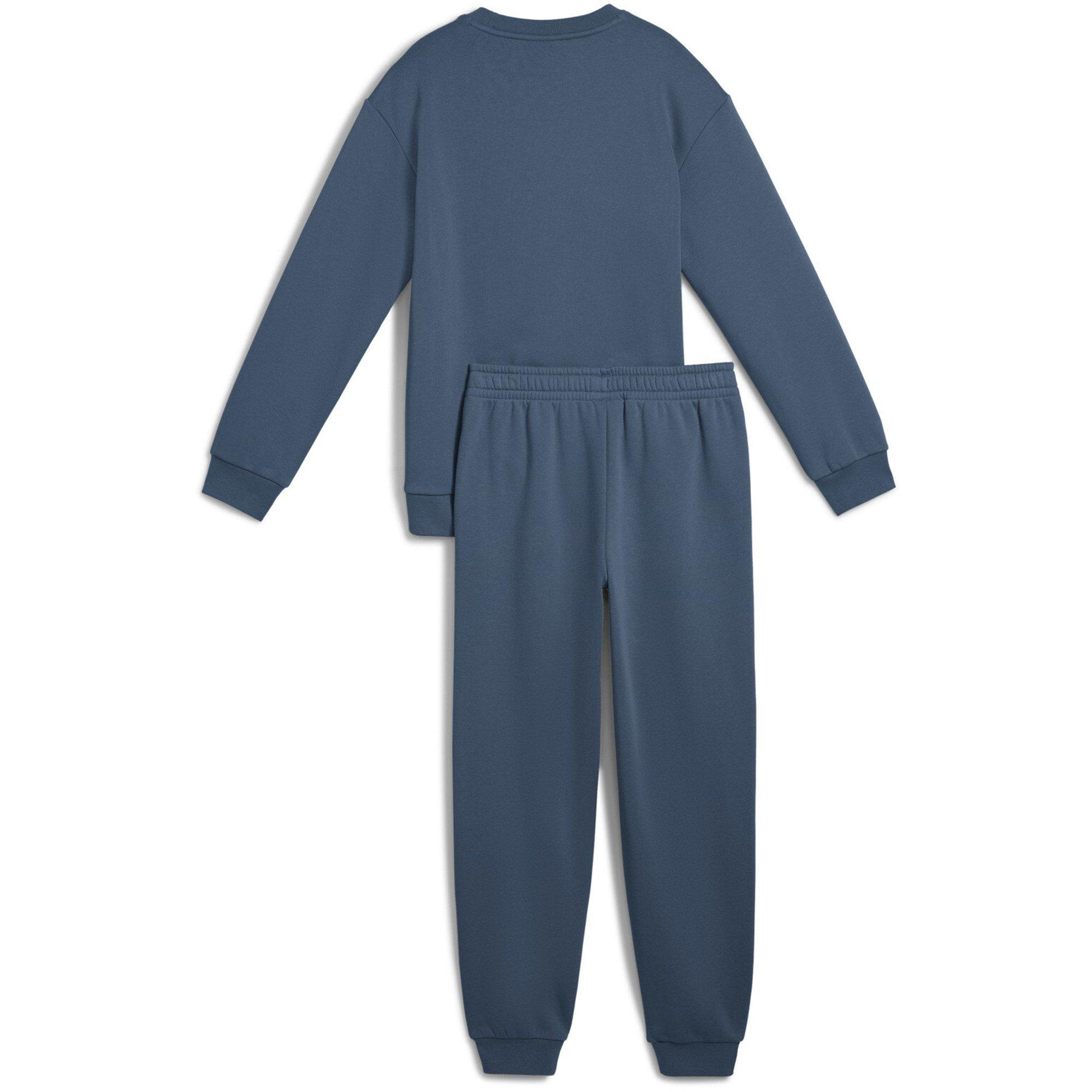 Mørk Indigo - Puma - Unisex Kids' Elevated Relaxed Crew Fleece Tracksuit - 2