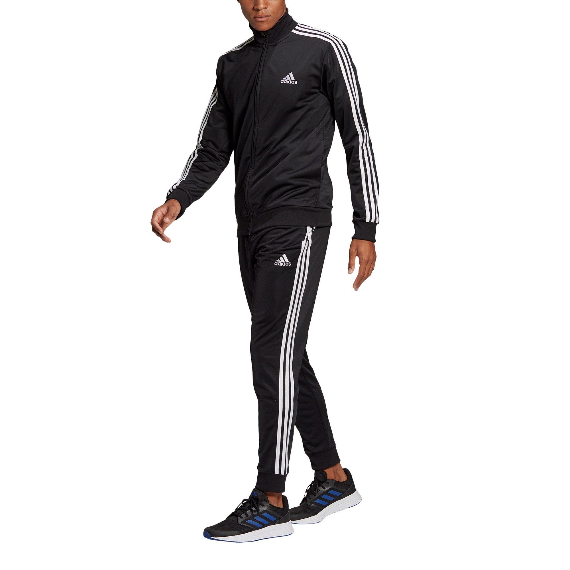 Preto/Branco - adidas - 3 Stripe Tracksuit Mens - 2
