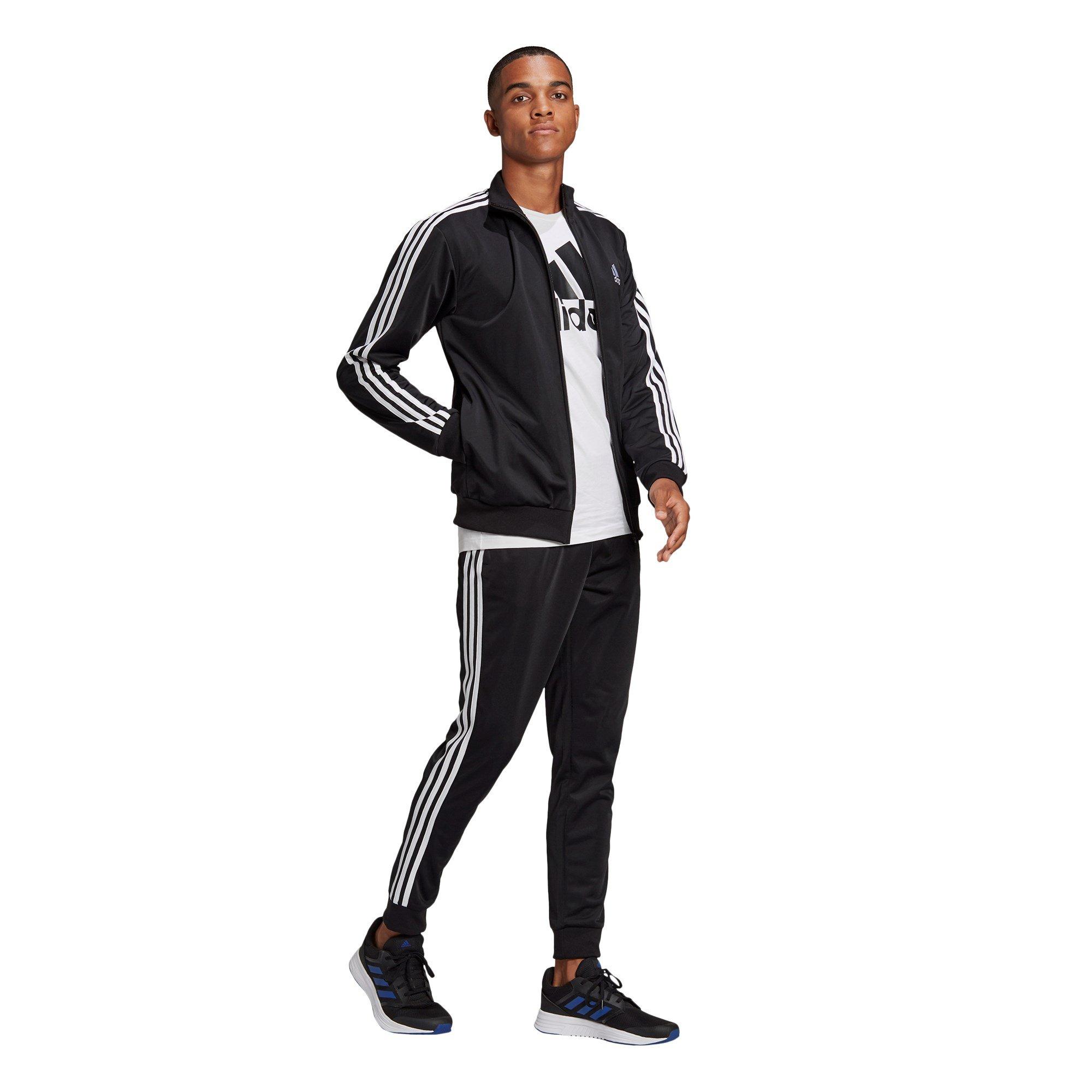 Preto/Branco - adidas - 3 Stripe Tracksuit Mens - 4