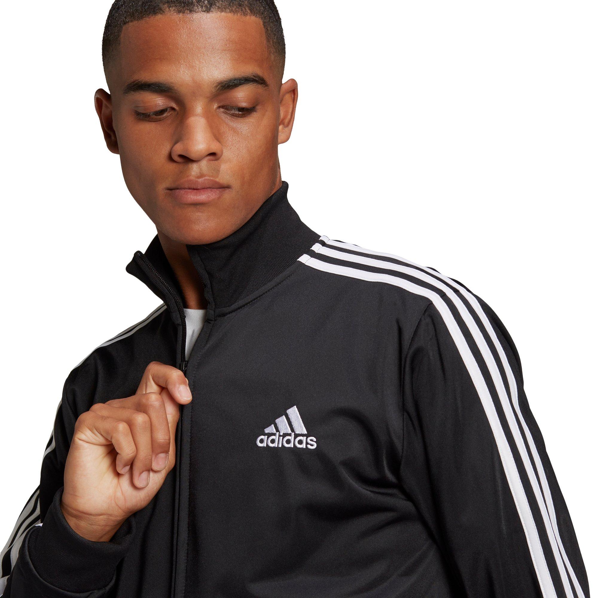 Preto/Branco - adidas - 3 Stripe Tracksuit Mens - 7