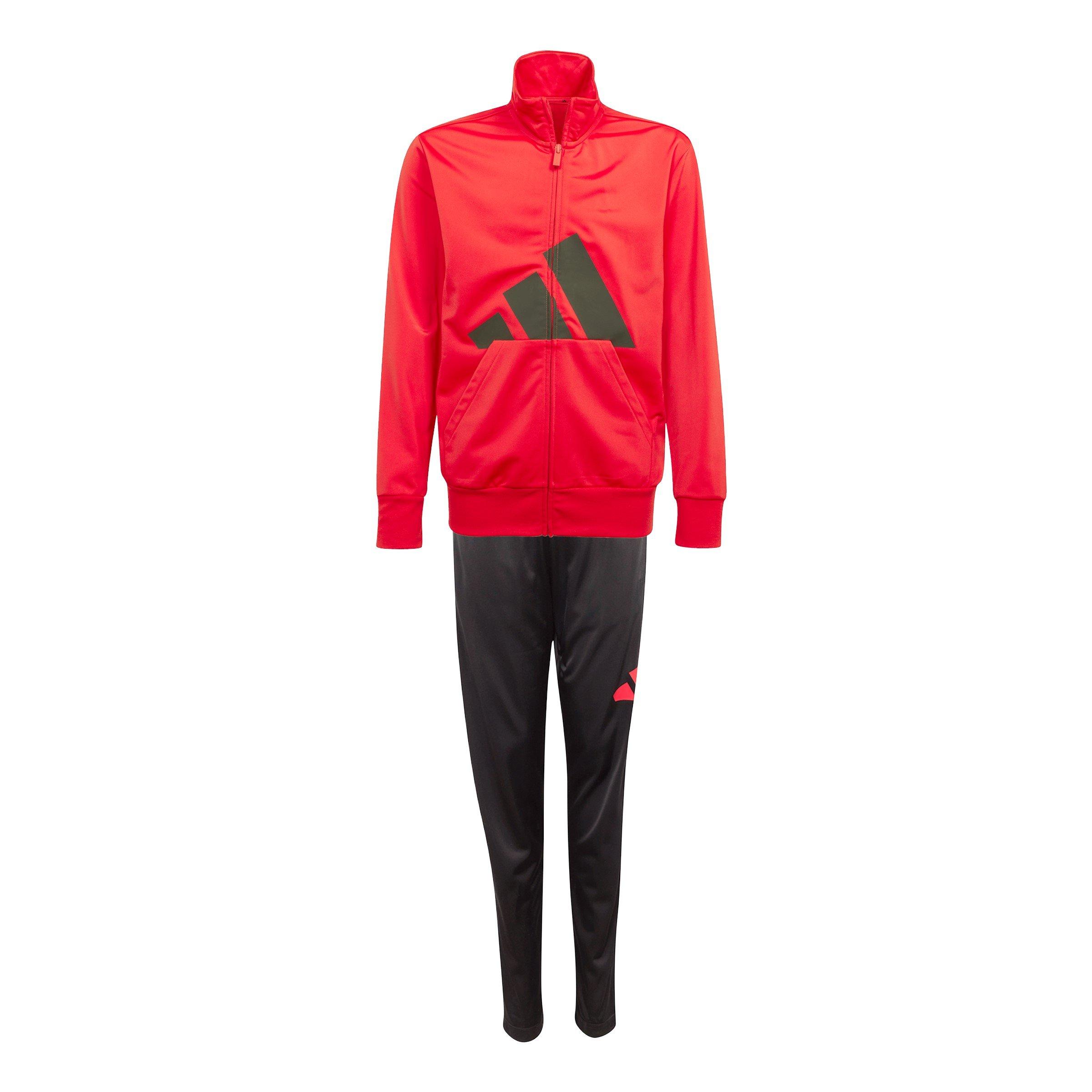 Adidas  Kids Linea Poly Tracksuit Juniors - Ruby/Black - 9-10 Years