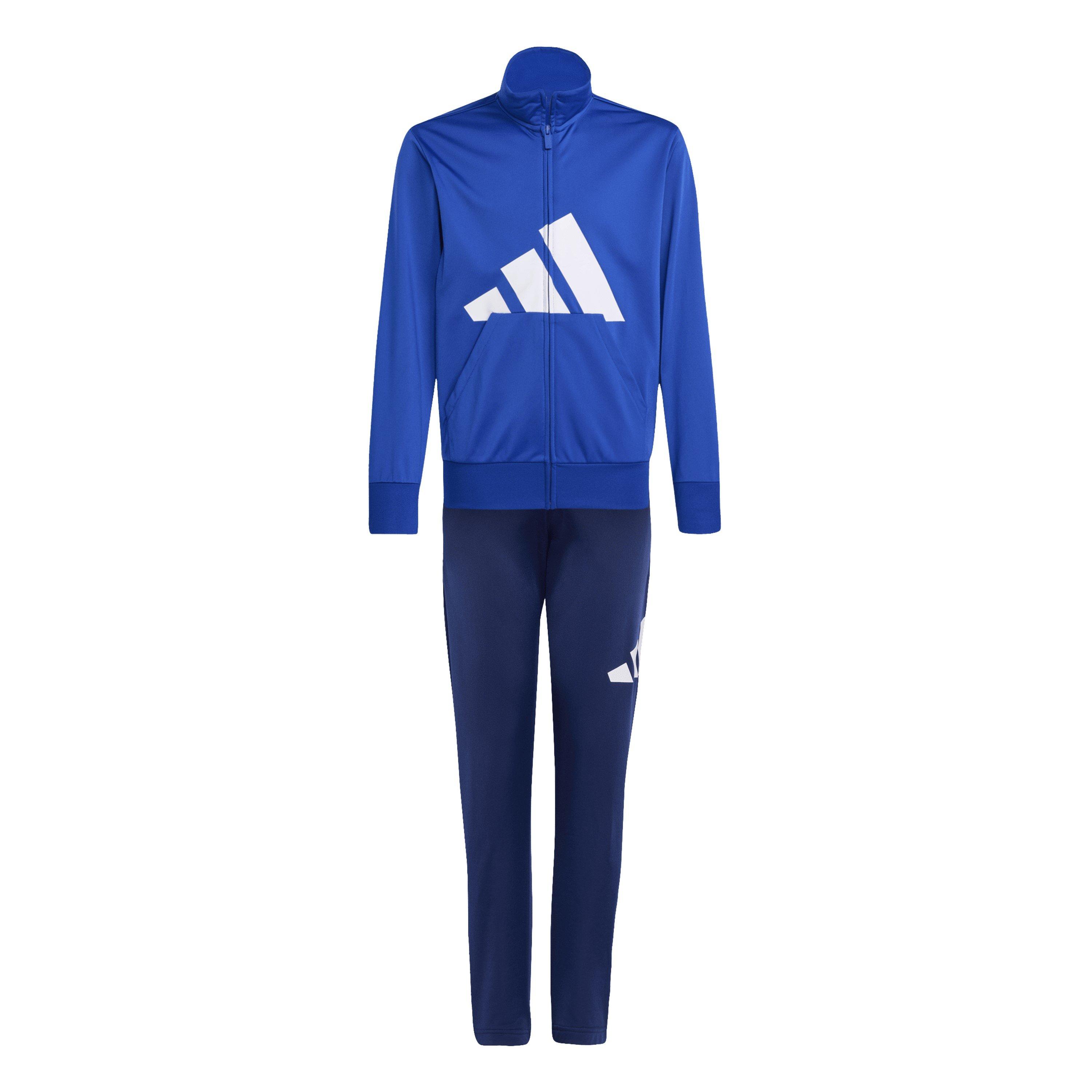 Adidas  Kids Linea Poly Tracksuit Juniors - Blue/White - 9-10 Years