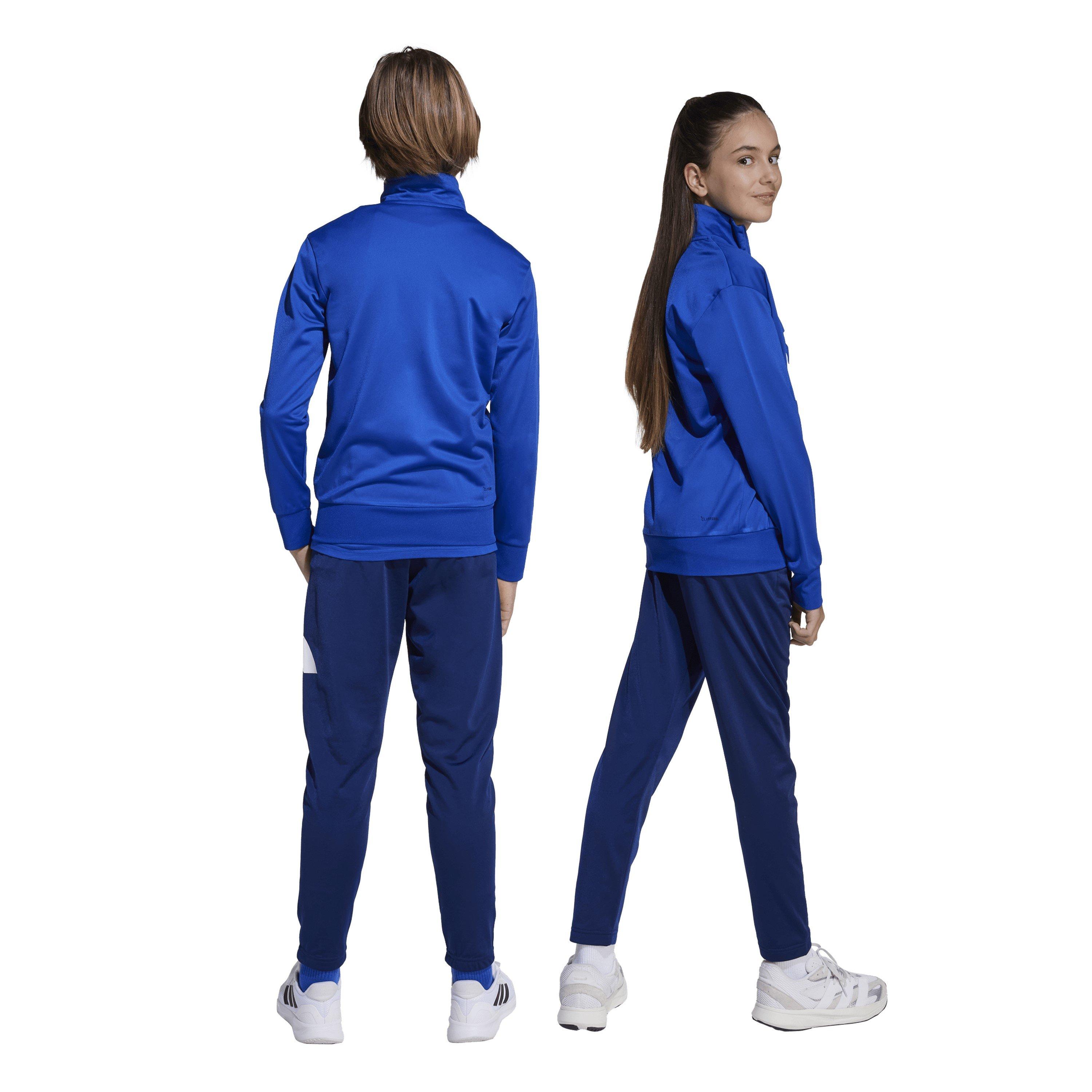 Blå/Hvid - adidas - Linea Poly Tracksuit Juniors - 3