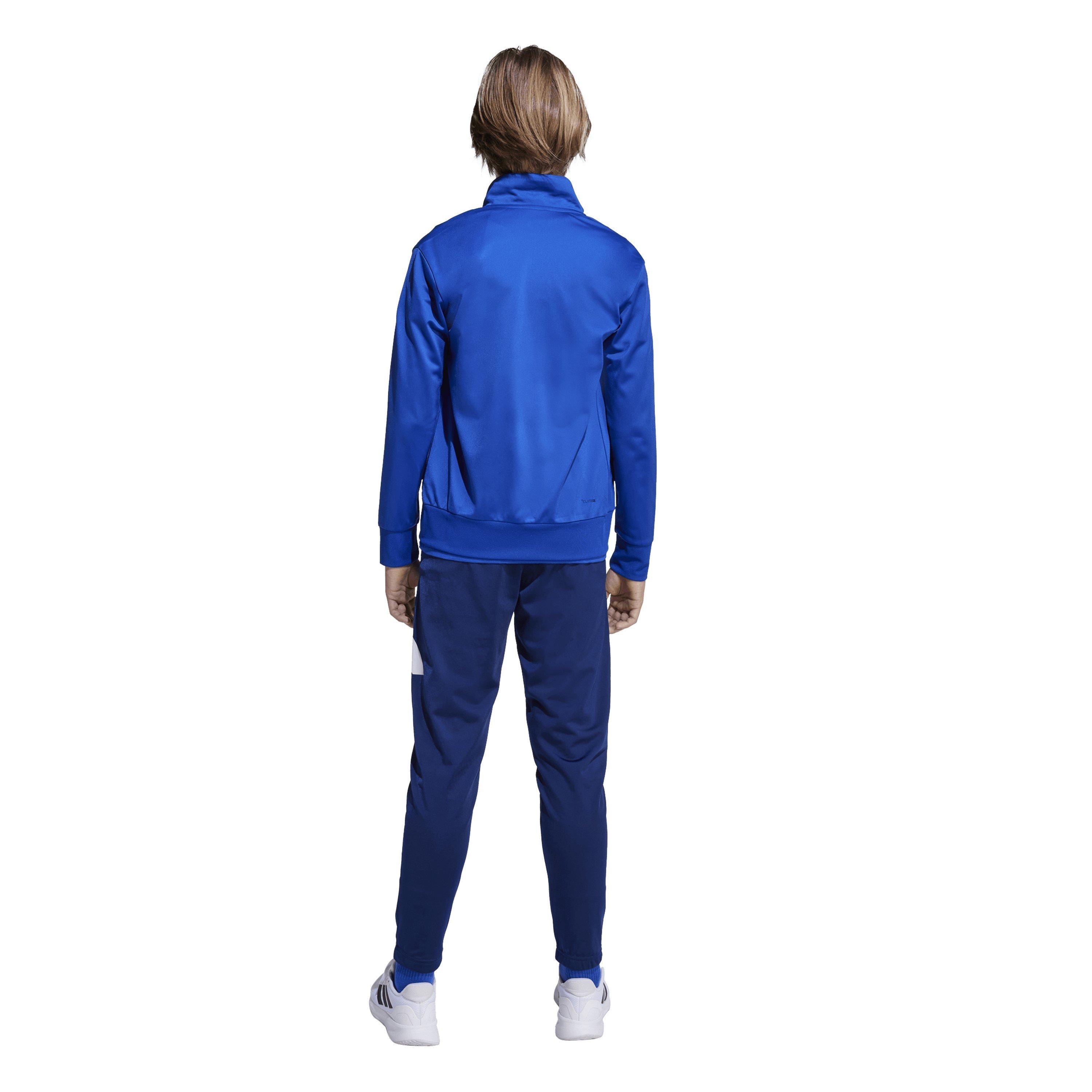 Blå/Hvid - adidas - Linea Poly Tracksuit Juniors - 5