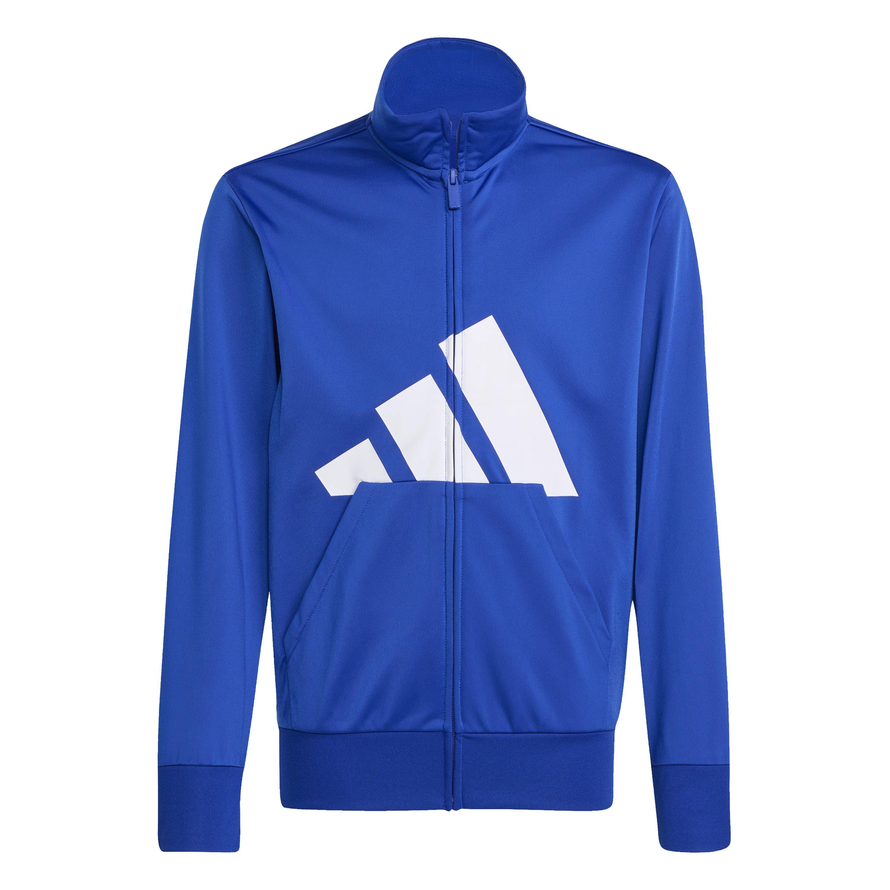 Blå/Hvid - adidas - Linea Poly Tracksuit Juniors - 6