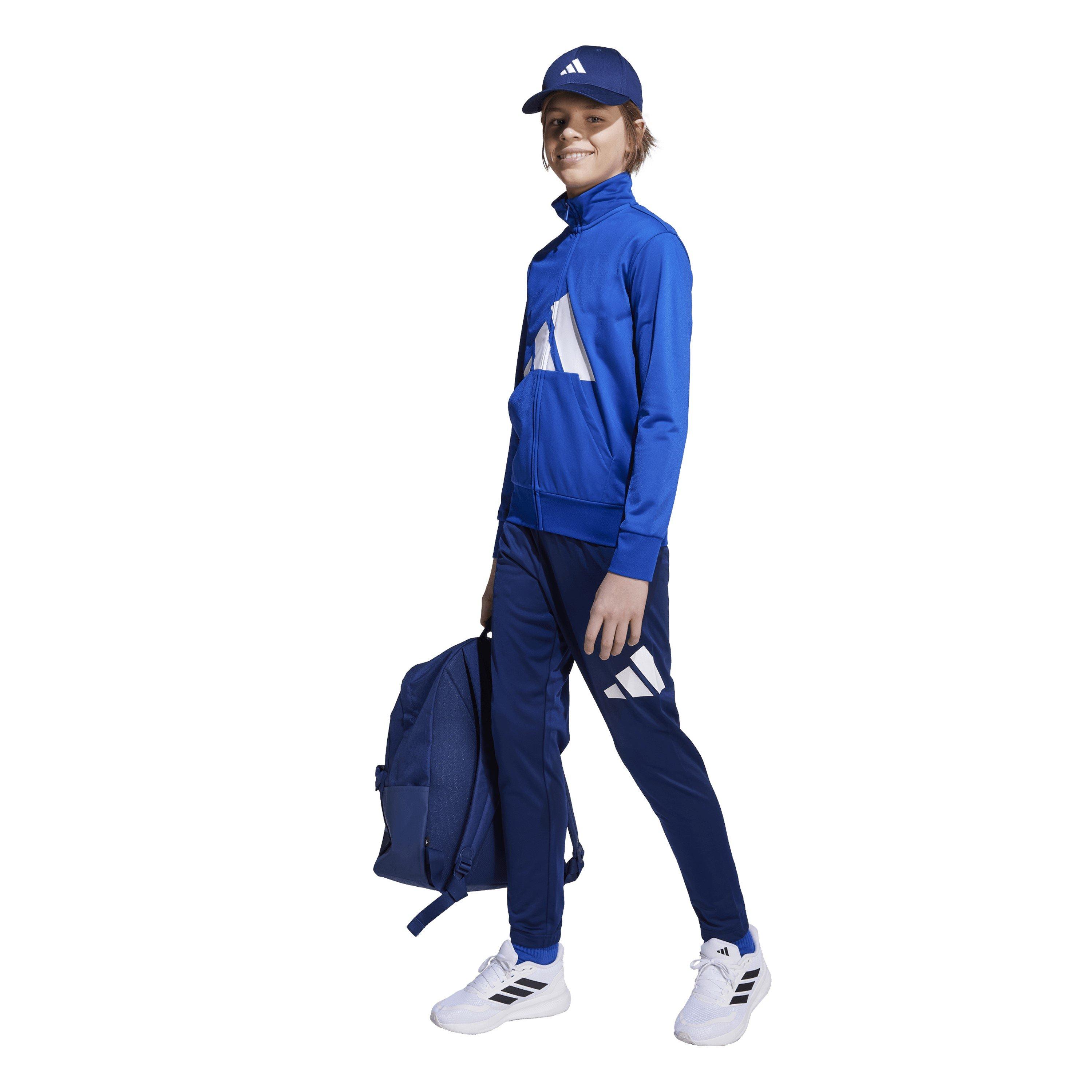 Blå/Hvid - adidas - Linea Poly Tracksuit Juniors - 7