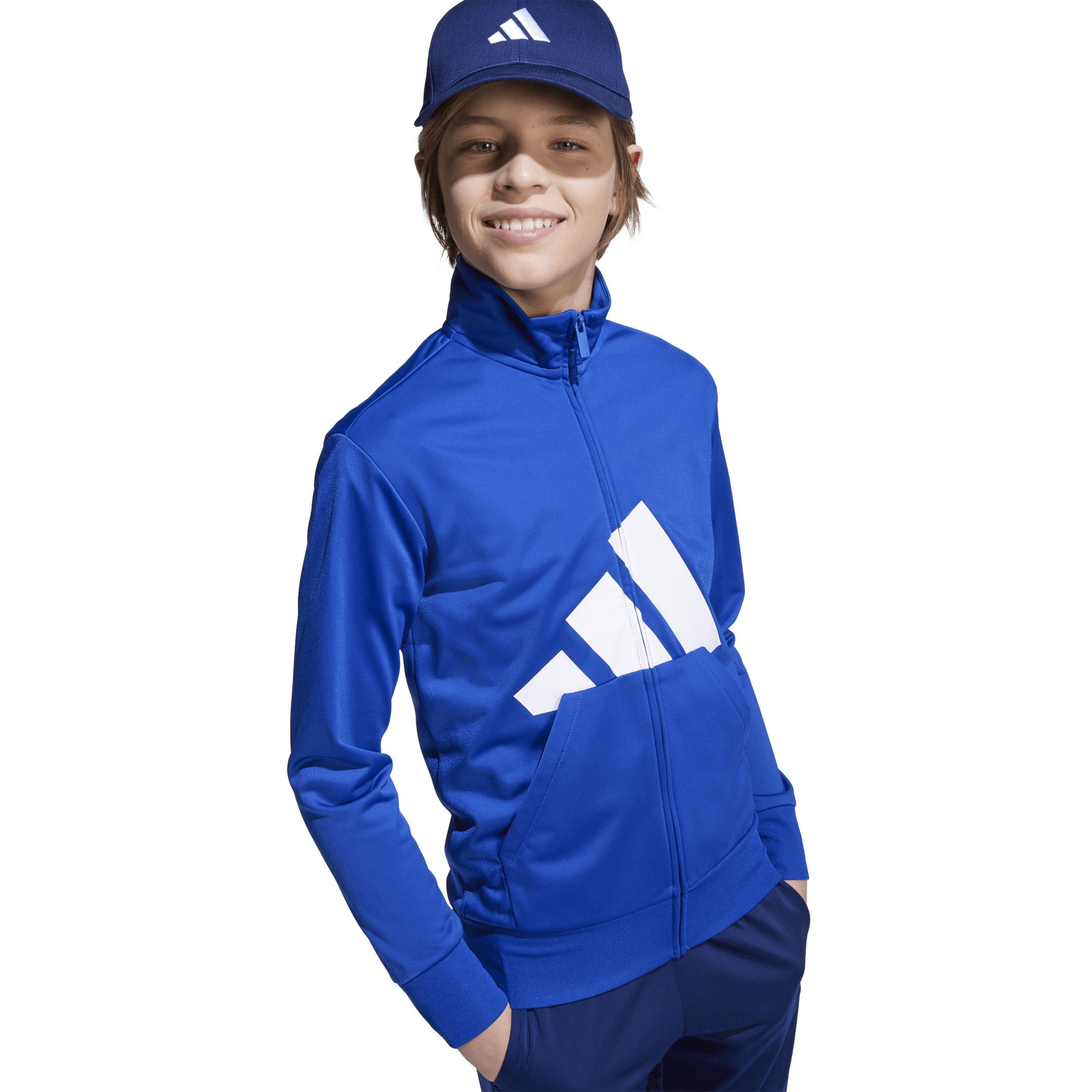 Blå/Hvid - adidas - Linea Poly Tracksuit Juniors - 10