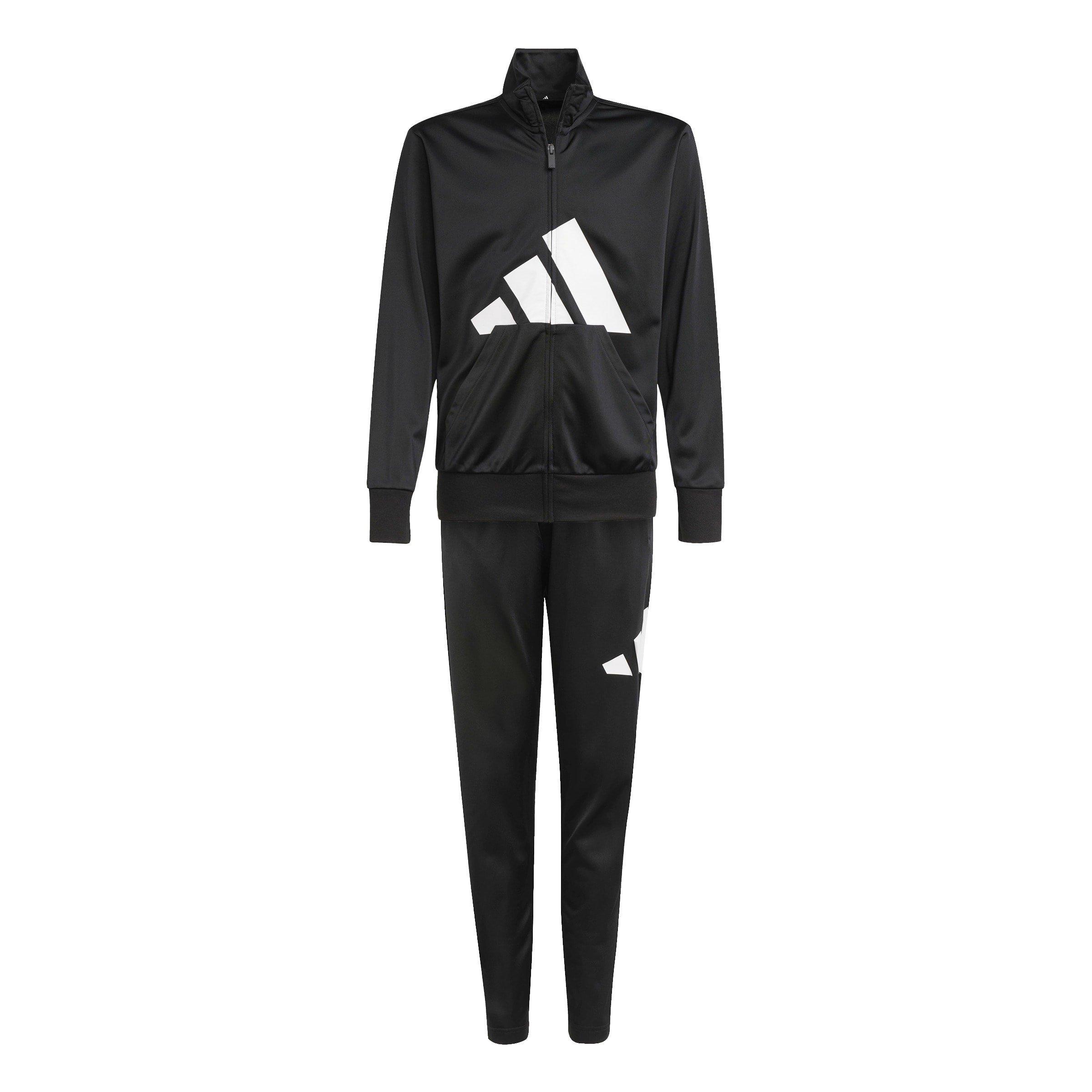 Adidas  Kids Linea Poly Tracksuit Juniors - Black/White - 9-10 Years