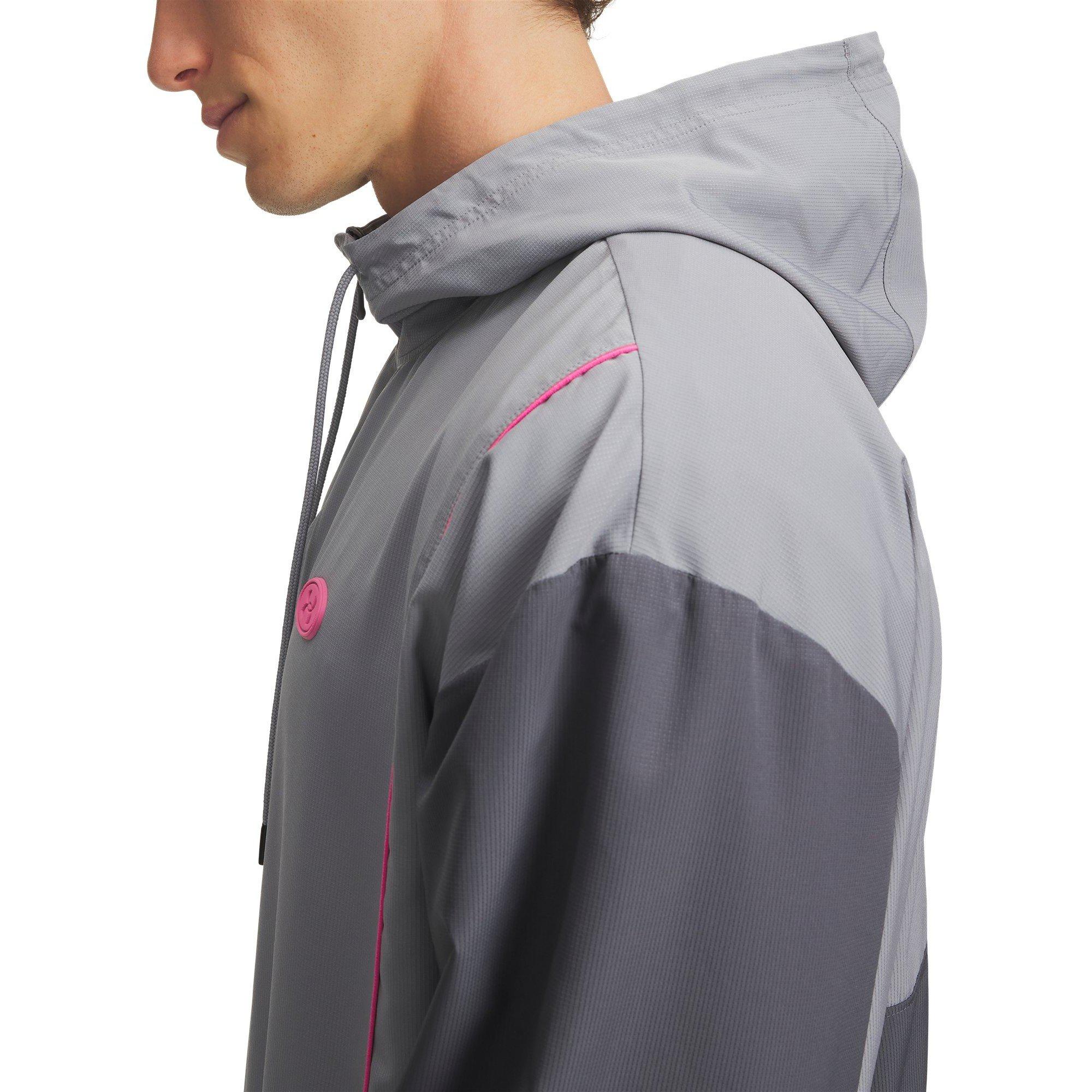 Steel Grey/Pink - Under Armour - Men's Rival Woven Tracksuit Jacket - 3