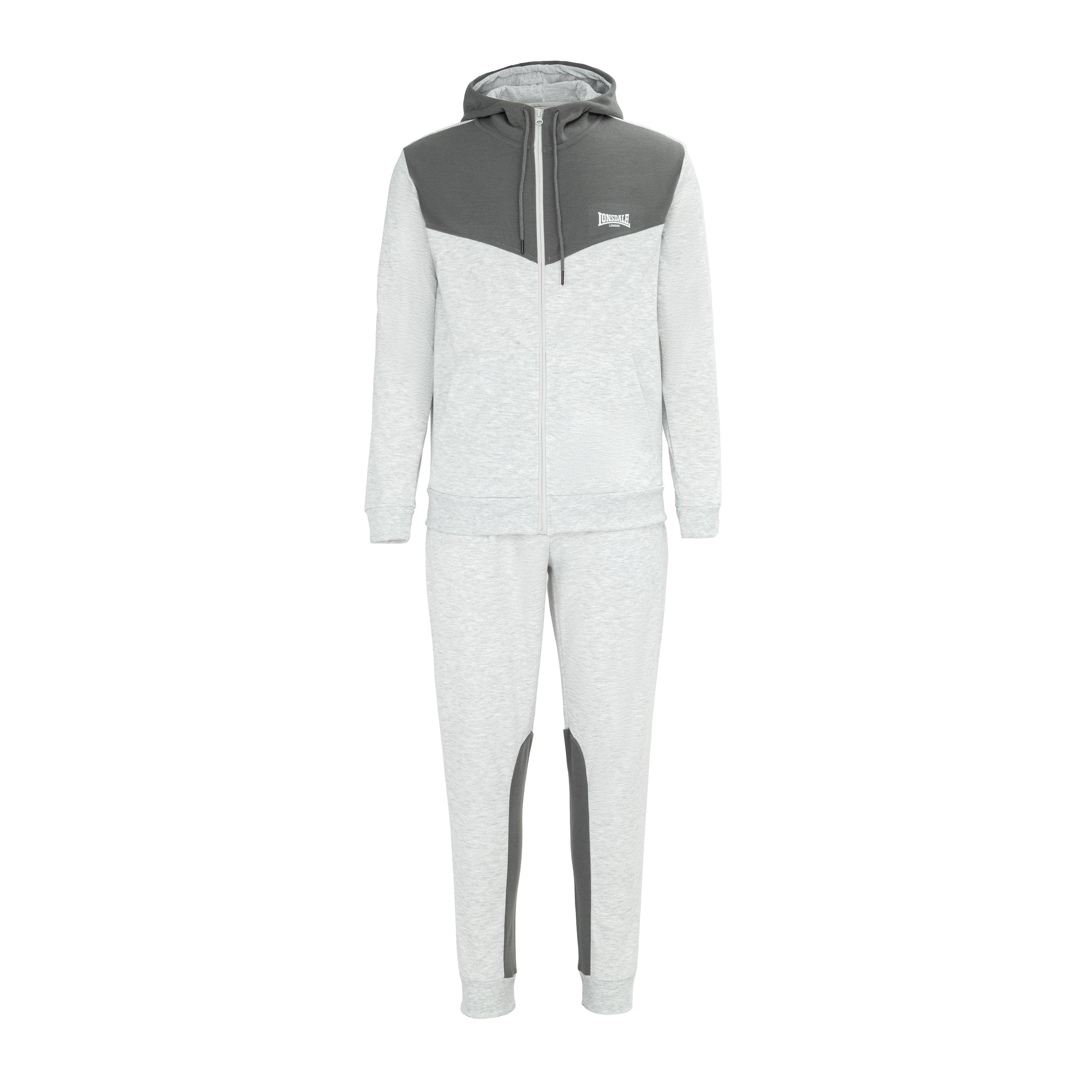 Lonsdale Men's Tracksuit - Grey/Black - 3XL