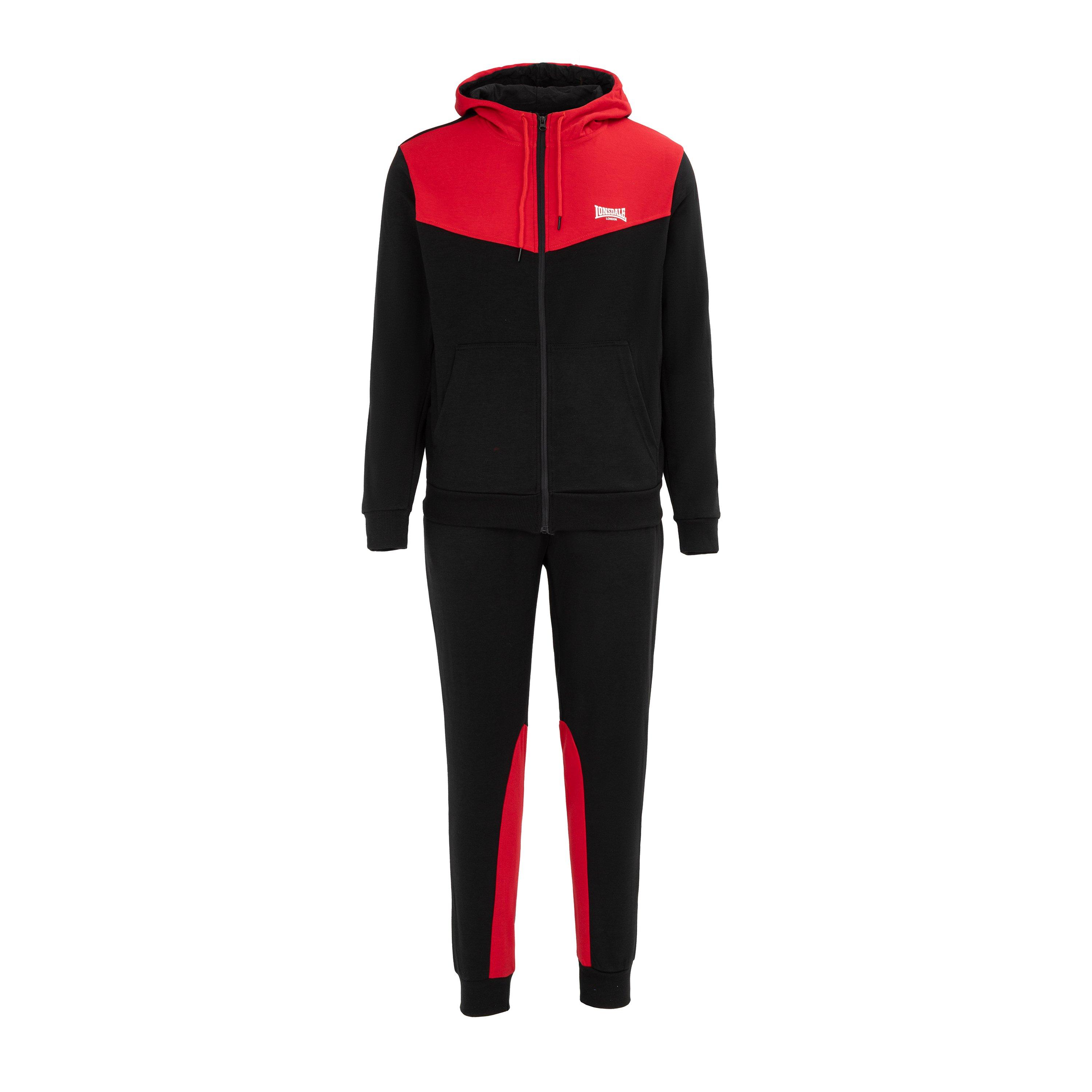 Lonsdale Men's Black/Red Tracksuit - 3XL