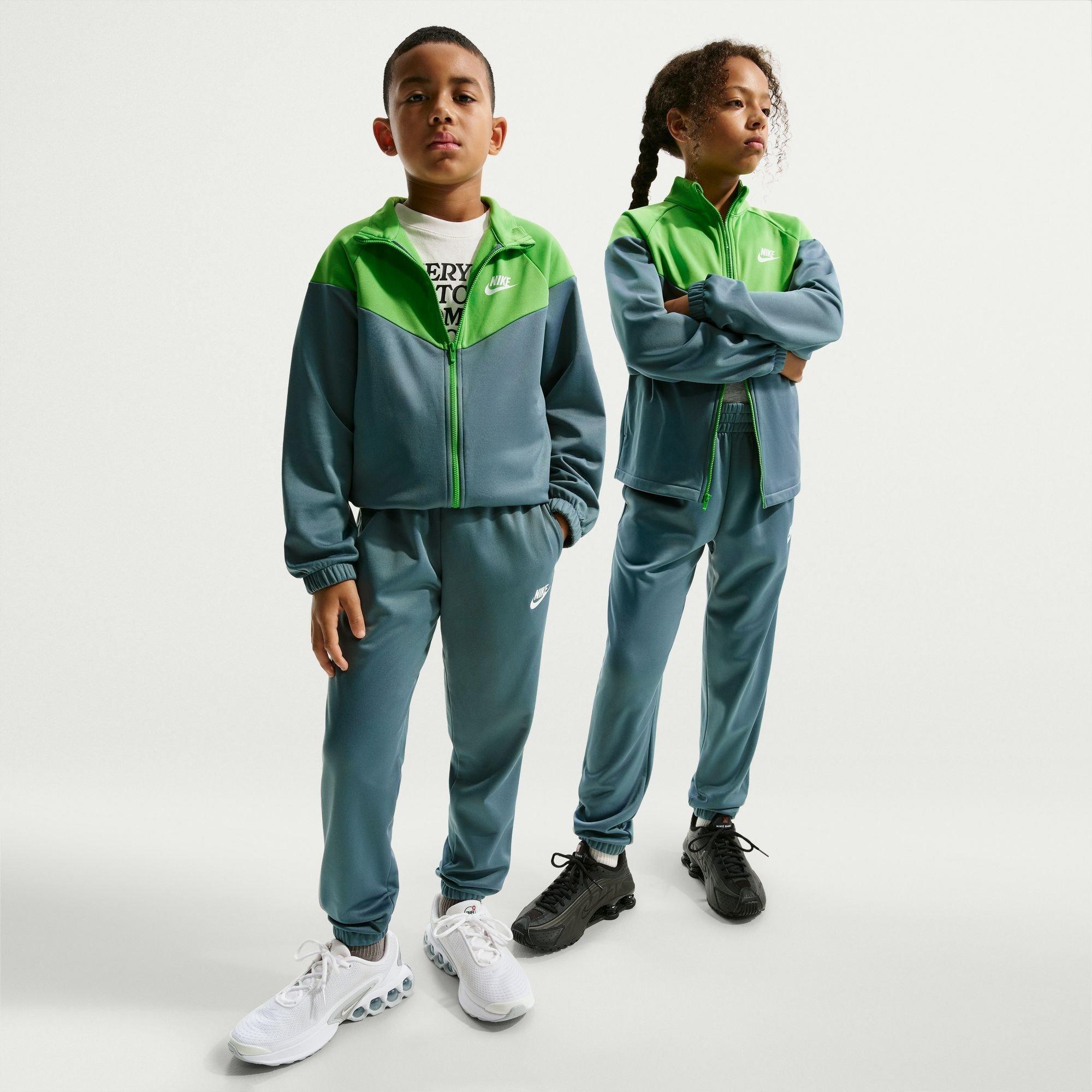 Nike  Kids Nsw Poly Tracksuit Juniors - Slate/Green - 13 Yrs