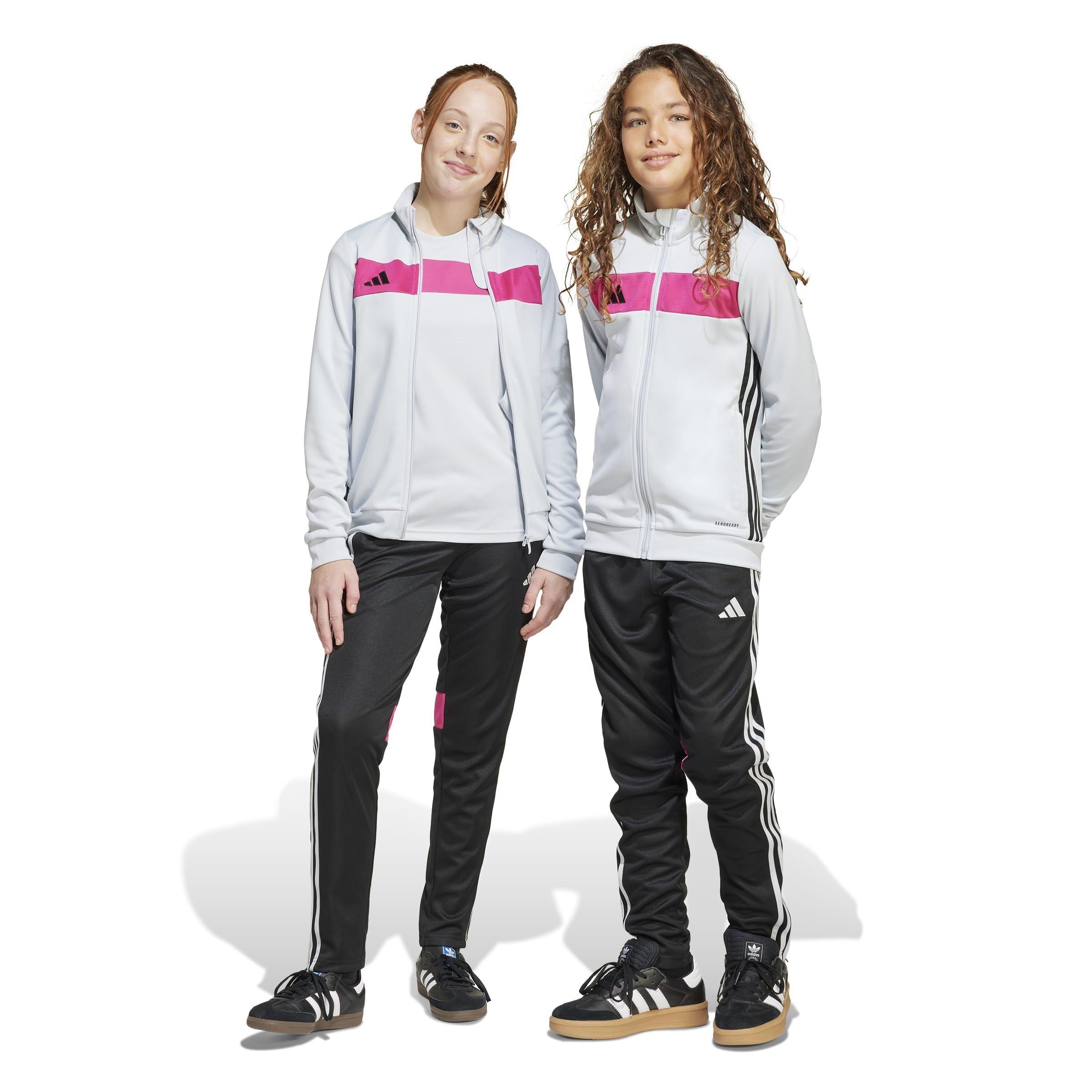 Grijs/Magenta - adidas - Tiro 25 Essentials Track Suit Kids - 2