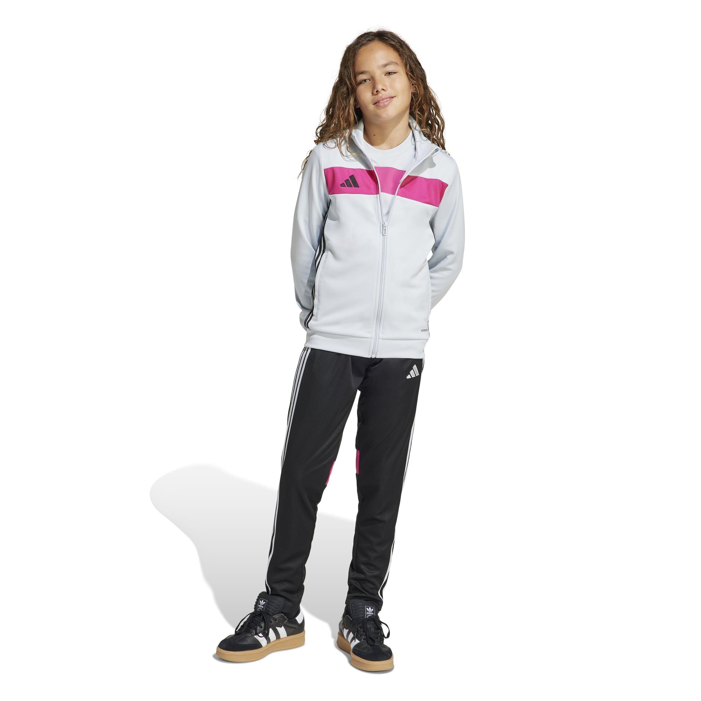 Grijs/Magenta - adidas - Tiro 25 Essentials Track Suit Kids - 4