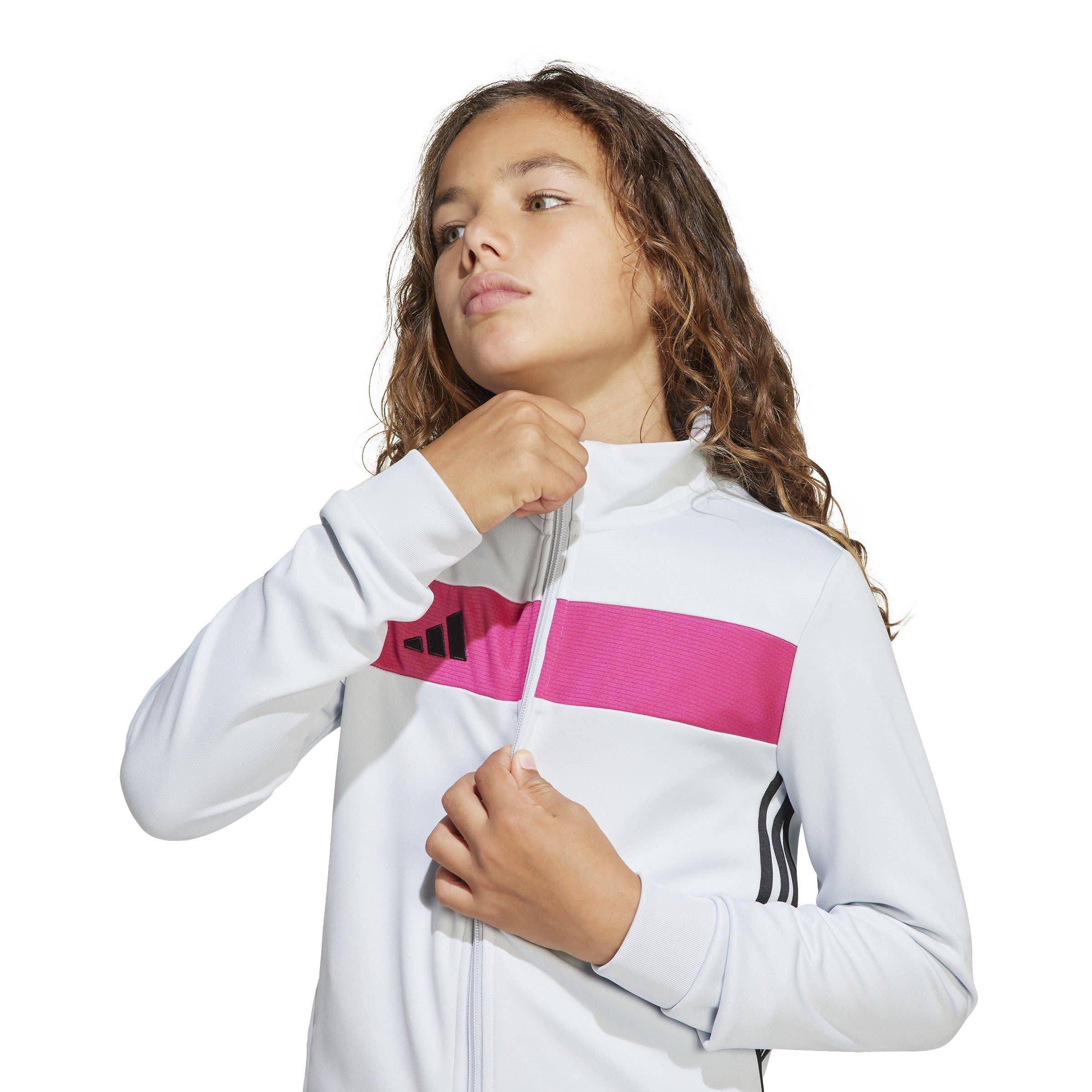 Grijs/Magenta - adidas - Tiro 25 Essentials Track Suit Kids - 9