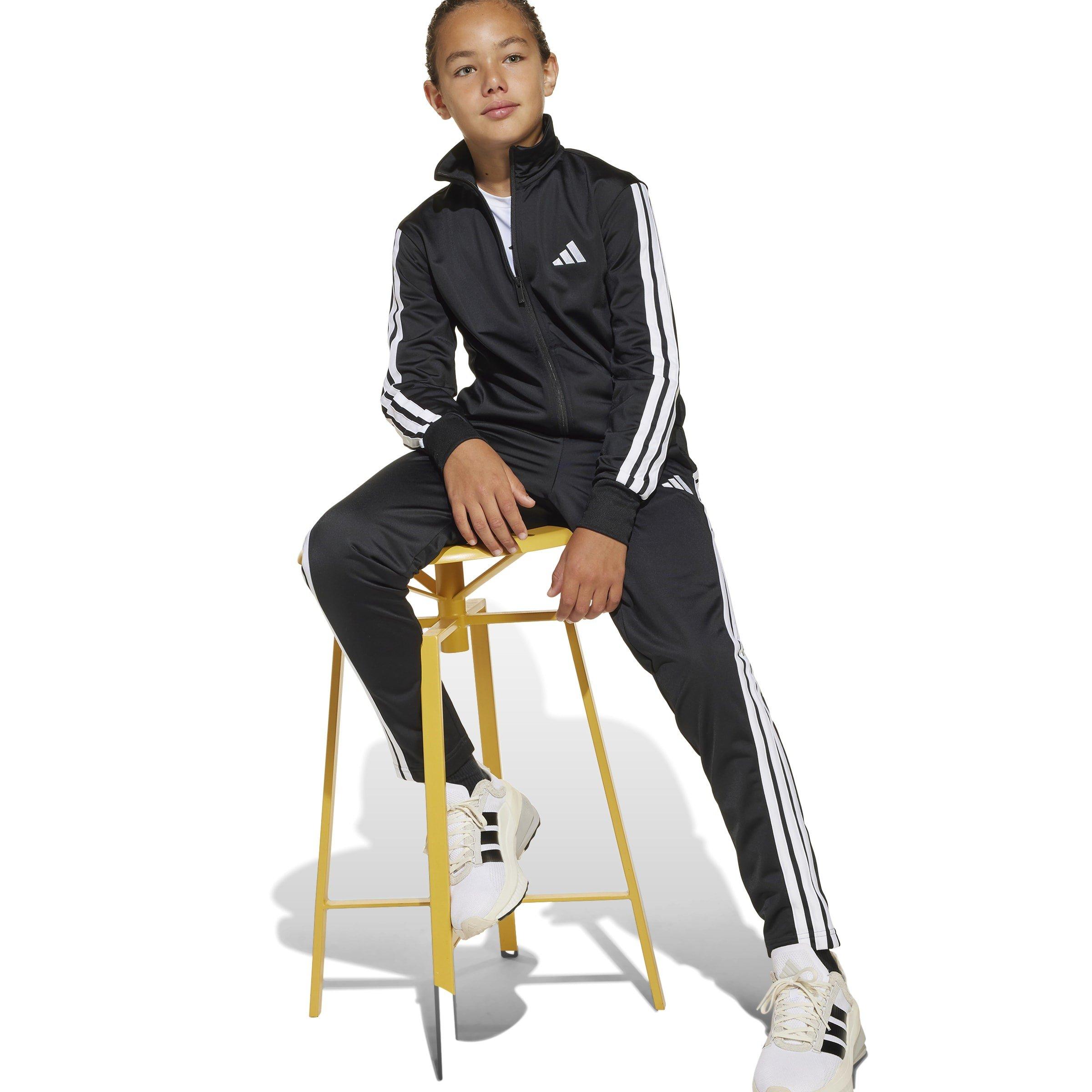Preto/Branco - adidas - Essentials 3-Stripe Tracksuit Juniors - 6