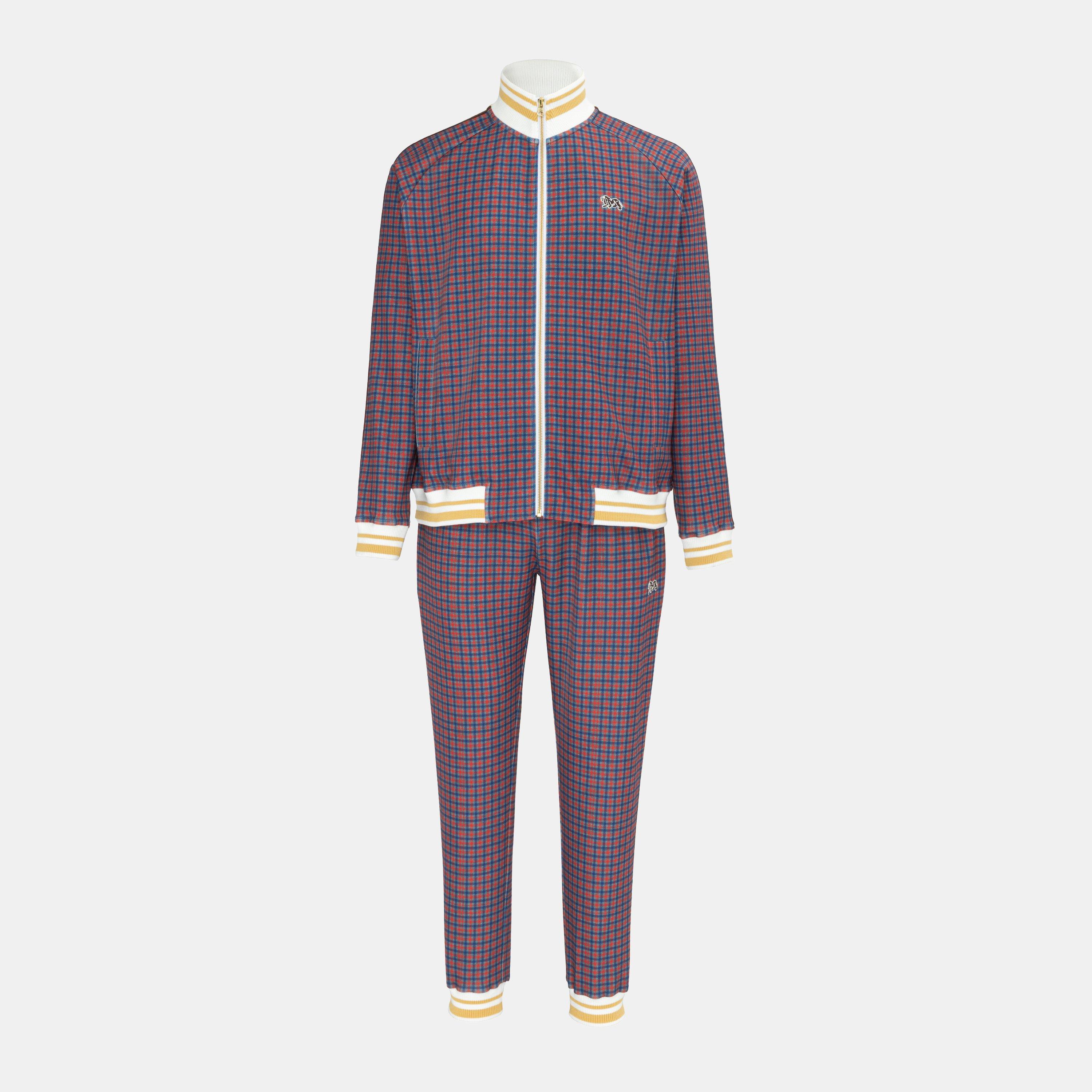 Lonsdale Men's Gent Tracksuit - Red Check - L
