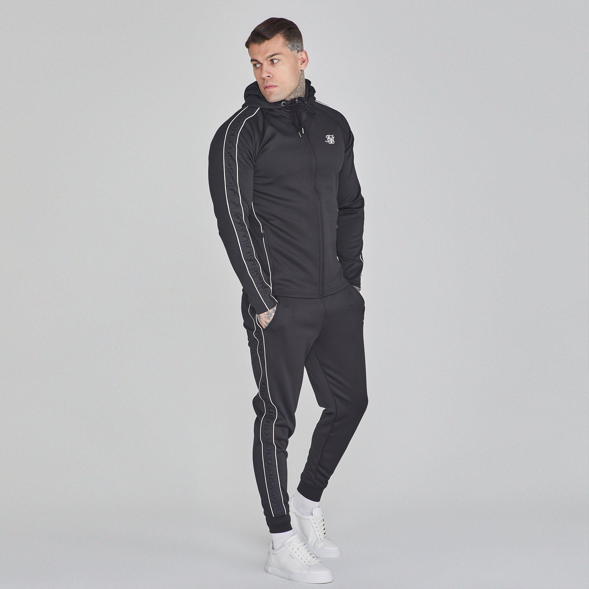 Schwarz - SikSilk - Hoodie and Joggers Set Mens - 1