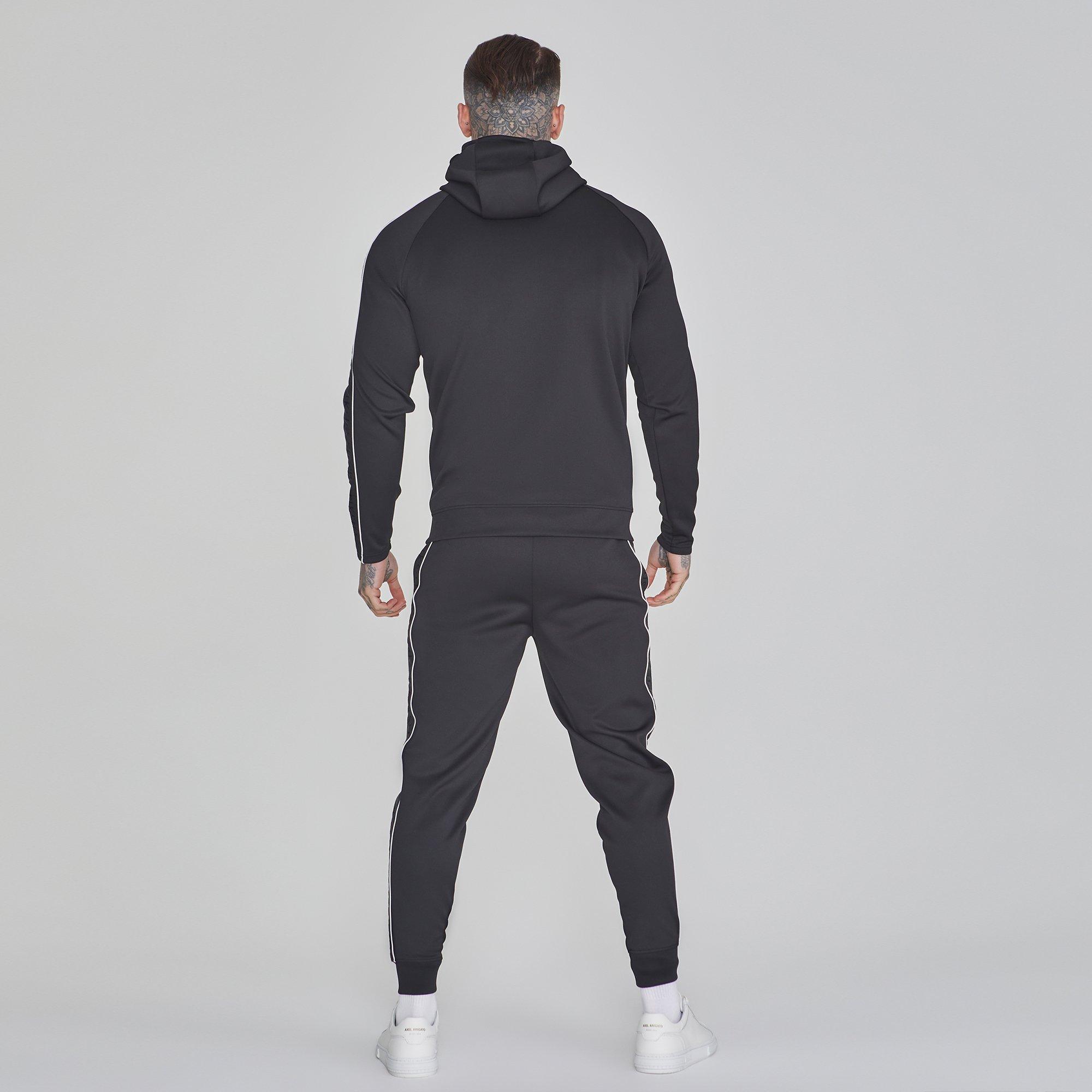 Schwarz - SikSilk - Hoodie and Joggers Set Mens - 4
