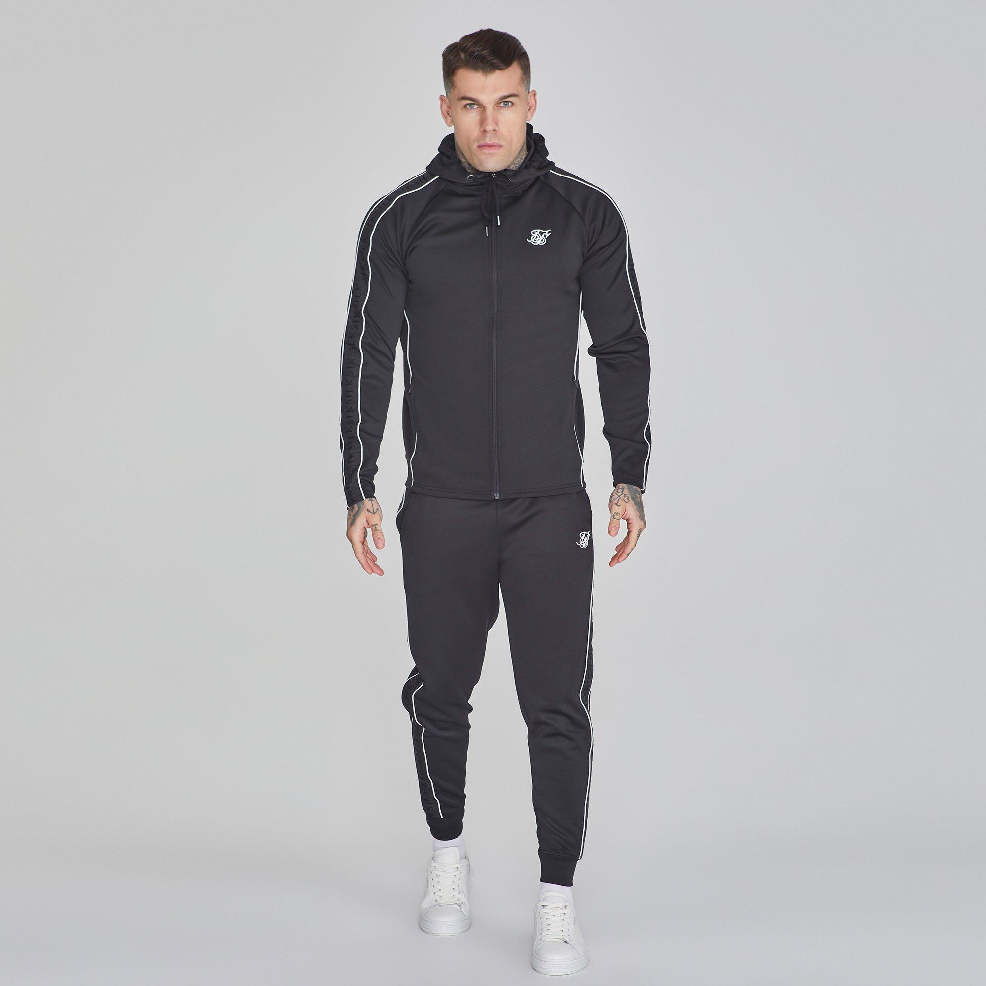 Schwarz - SikSilk - Hoodie and Joggers Set Mens - 6