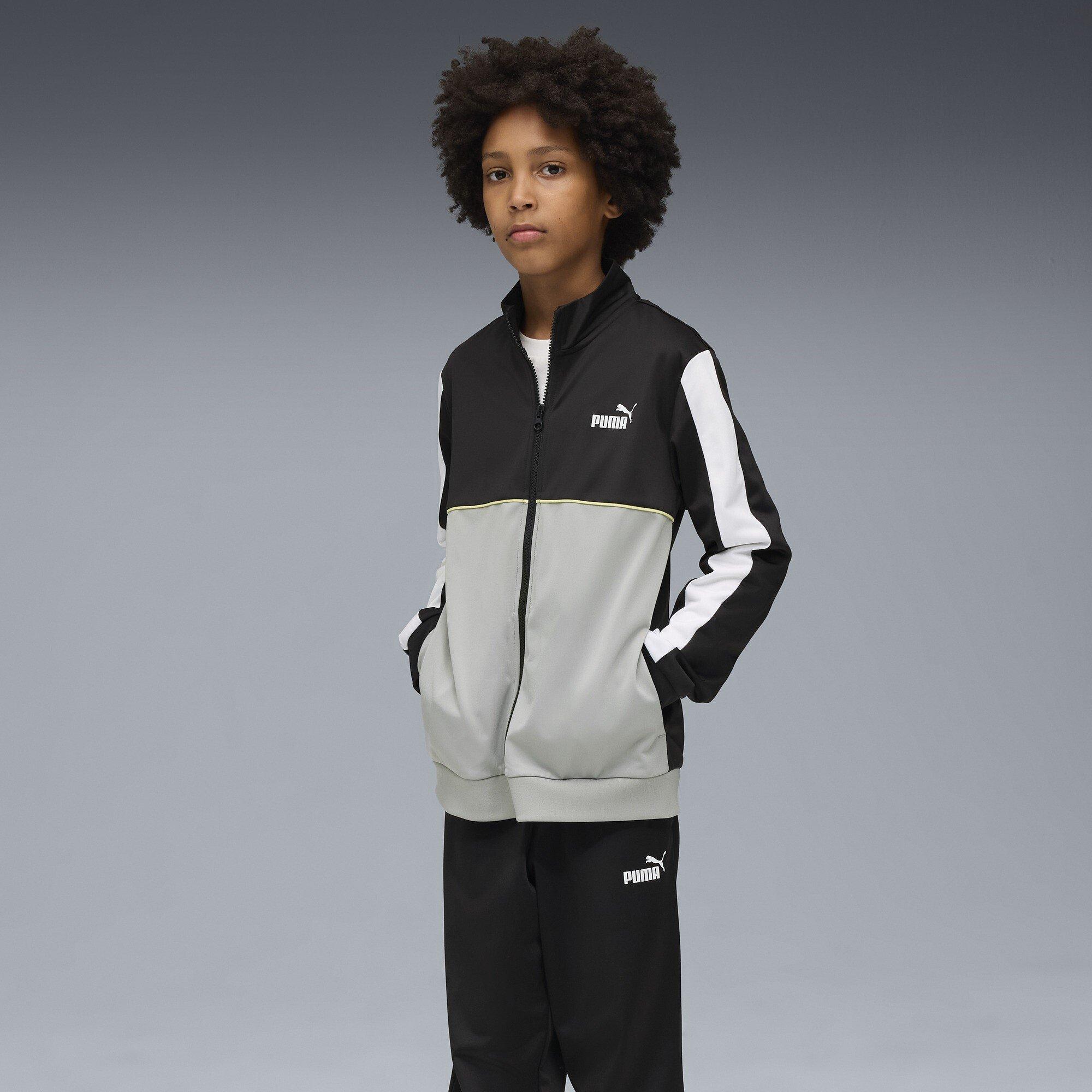 Black/Grey - Puma - Colour Block Poly Tracksuit Junior - 3