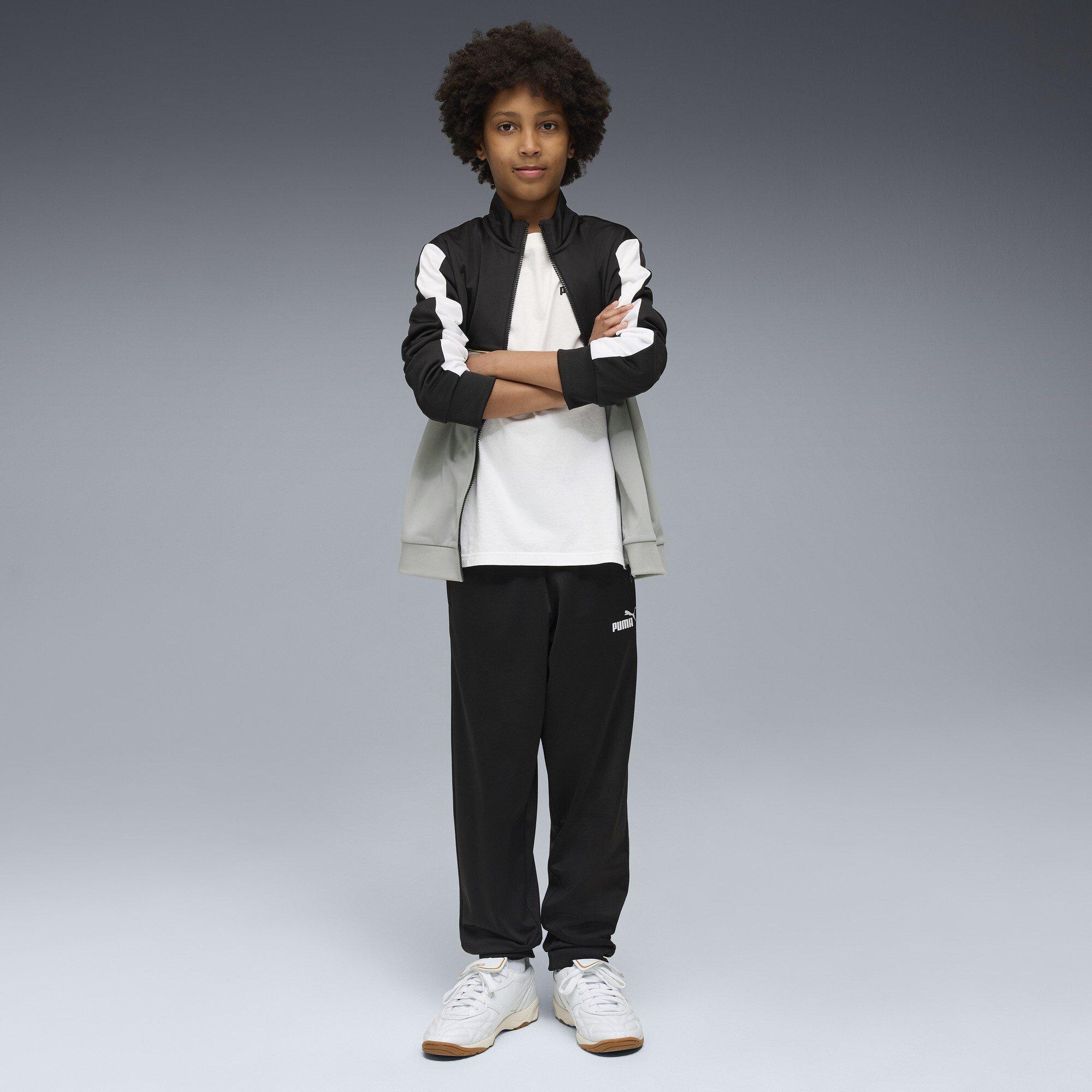 Black/Grey - Puma - Colour Block Poly Tracksuit Junior - 5