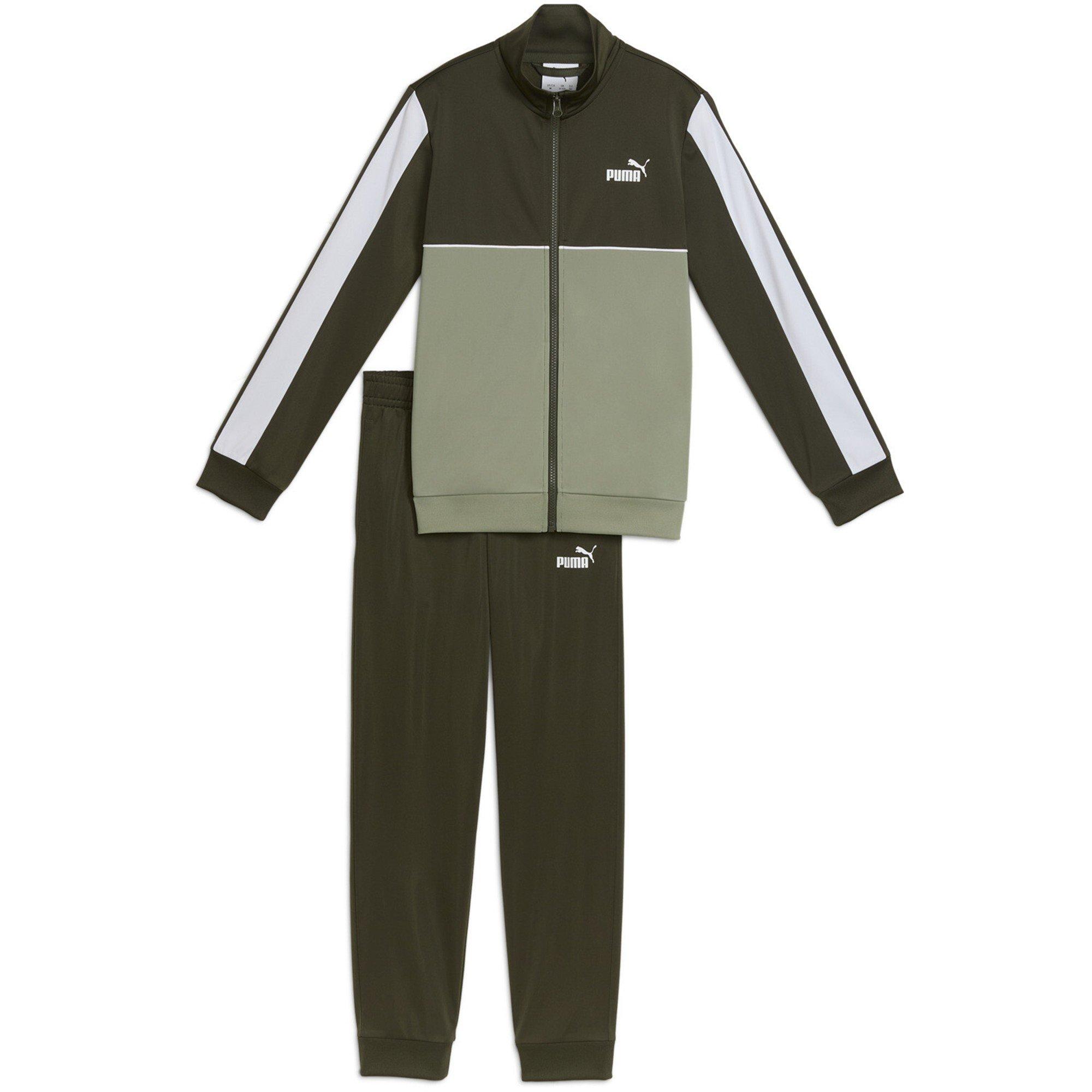 Dark Olive - Puma - Colour Block Poly Tracksuit Junior - 1