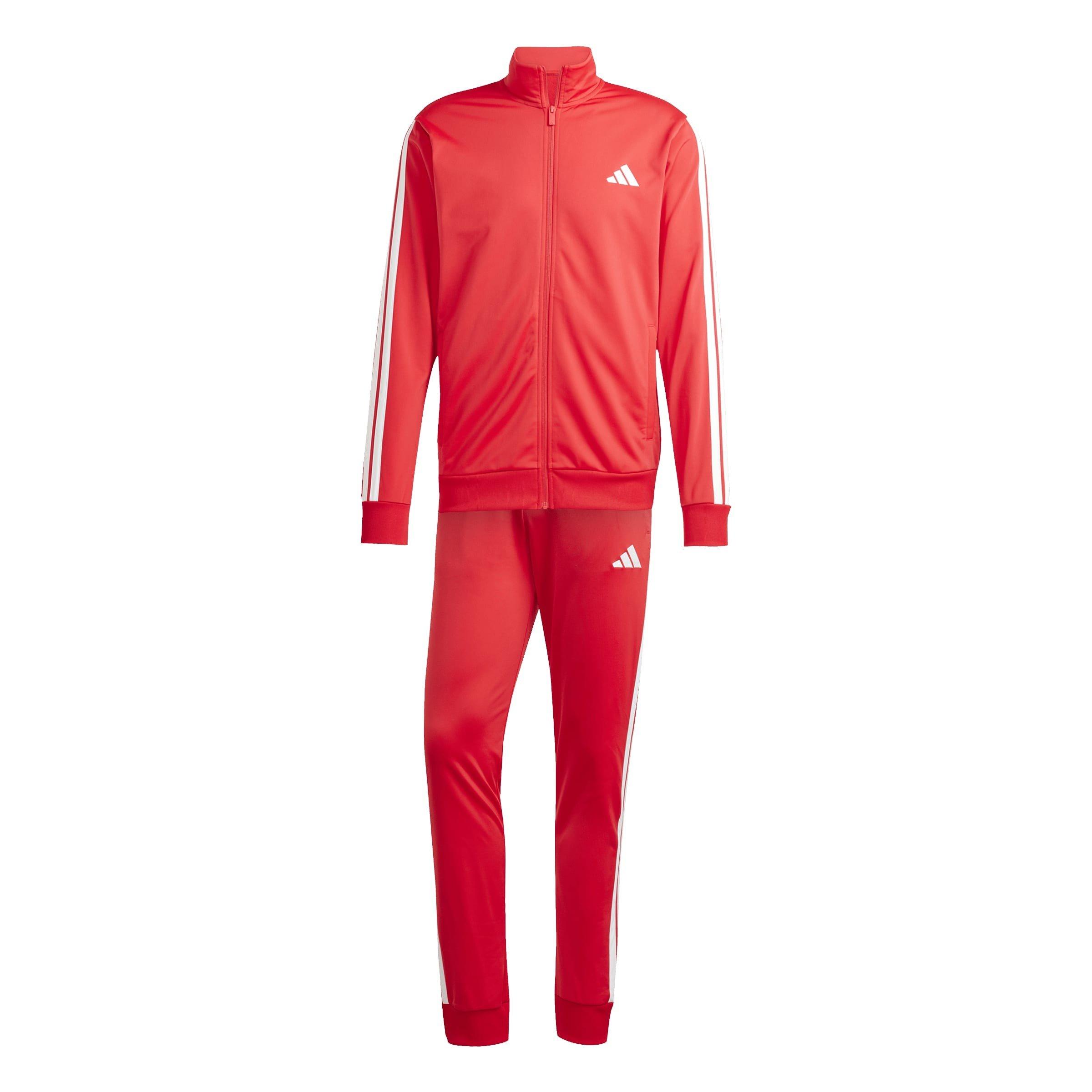 Adidas Men's Full Tracksuit - Pure Ruby/White - XS