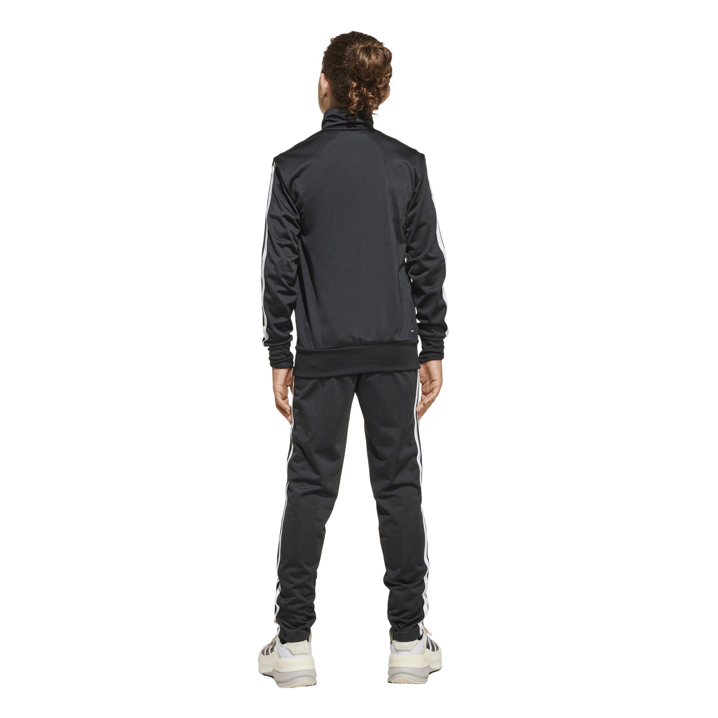 Black/White - adidas - Essentials 3-Stripes Zip Tracksuit - 5
