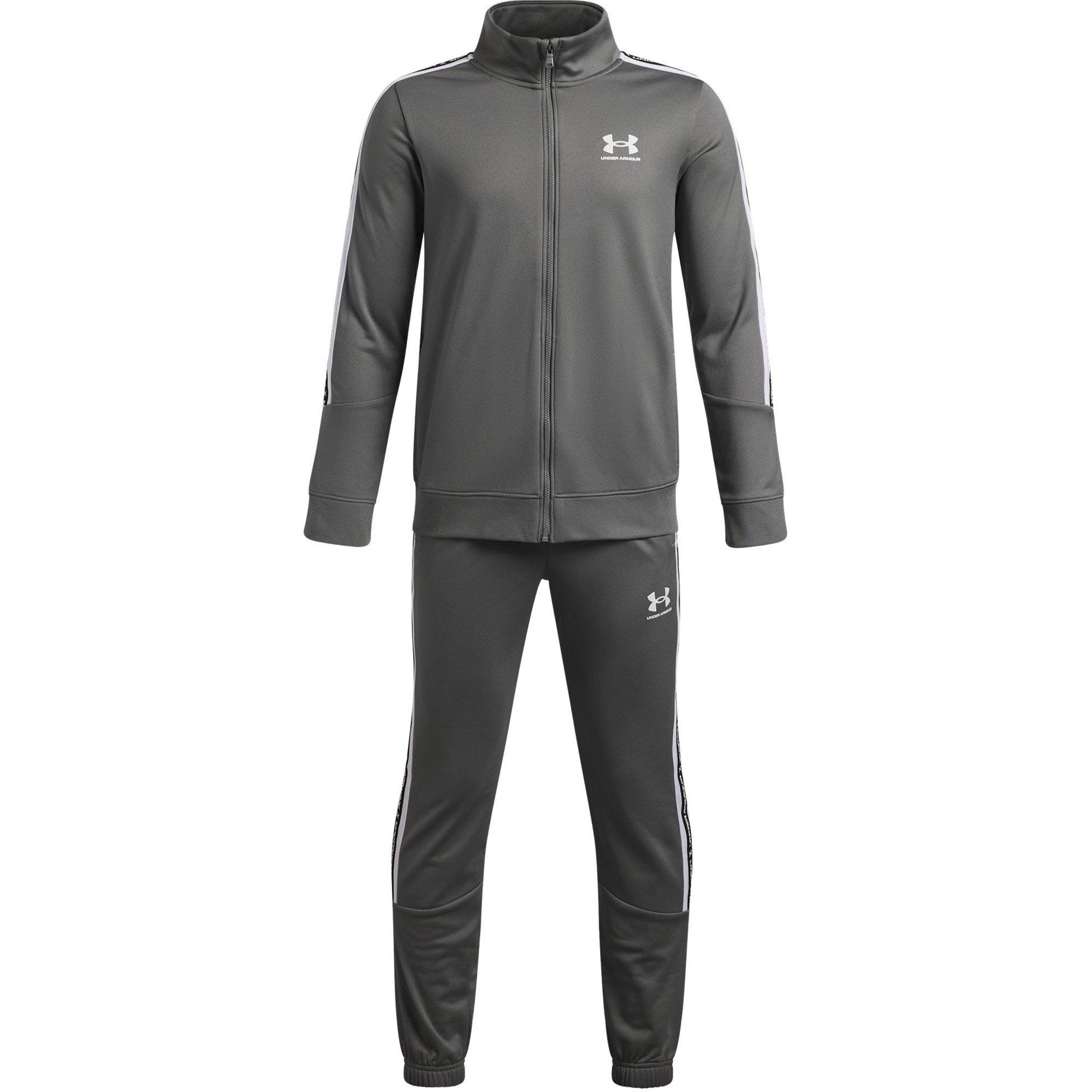 Under Armour Boys Kids' Icon Tape Fleece Tracksuit - Clay Green/Whit - 13 (XL)
