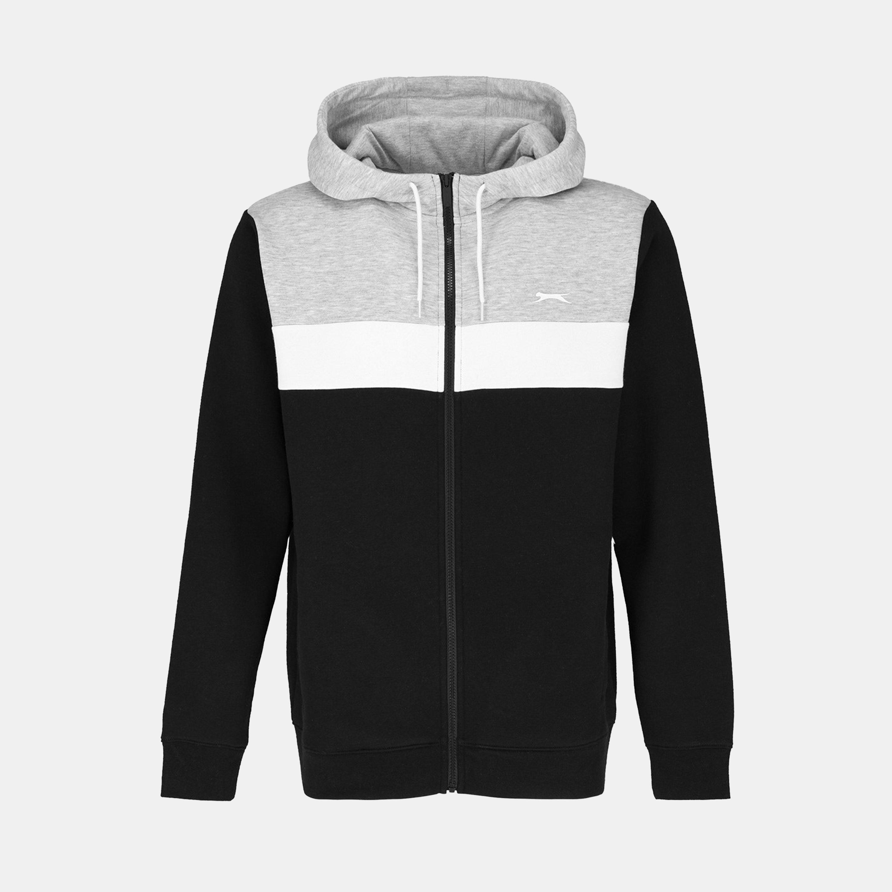 Schwarz/Grau - Slazenger - Fleece Full Zip Tracksuit Mens - 2